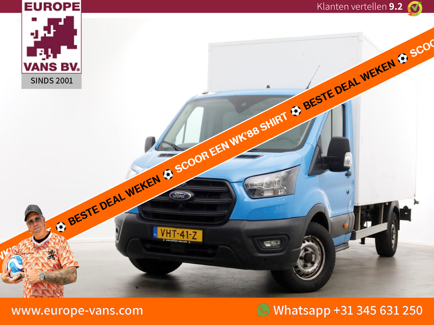 Ford Transit 350 2.0 TDCI 130pk E6 Bakwagen met achterdeuren 2-Persoons 12-2020 2020 - voorkant