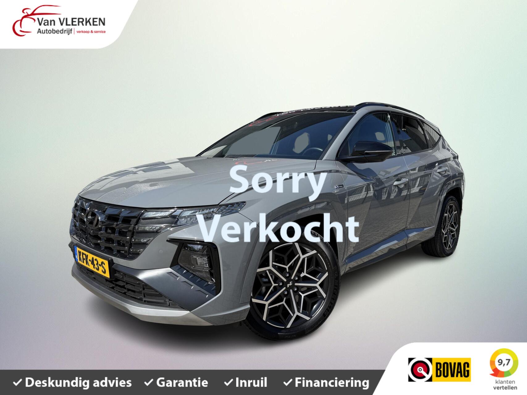 Hyundai Tucson 1.6 T-GDI HEV N Line Sky PANORAMADAK 1650 trekgewicht 2024 - voorkant