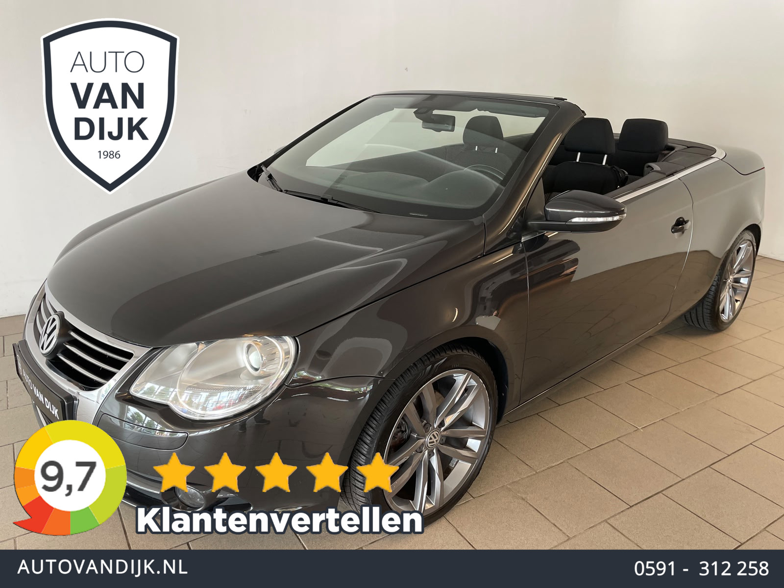 Volkswagen Eos 1.4 TSI Highline BlueMotion CABRIO AIRCO ELEK RAMEN CENT VERG VELGEN ZEER NETTE AUTO 2010 - voorkant