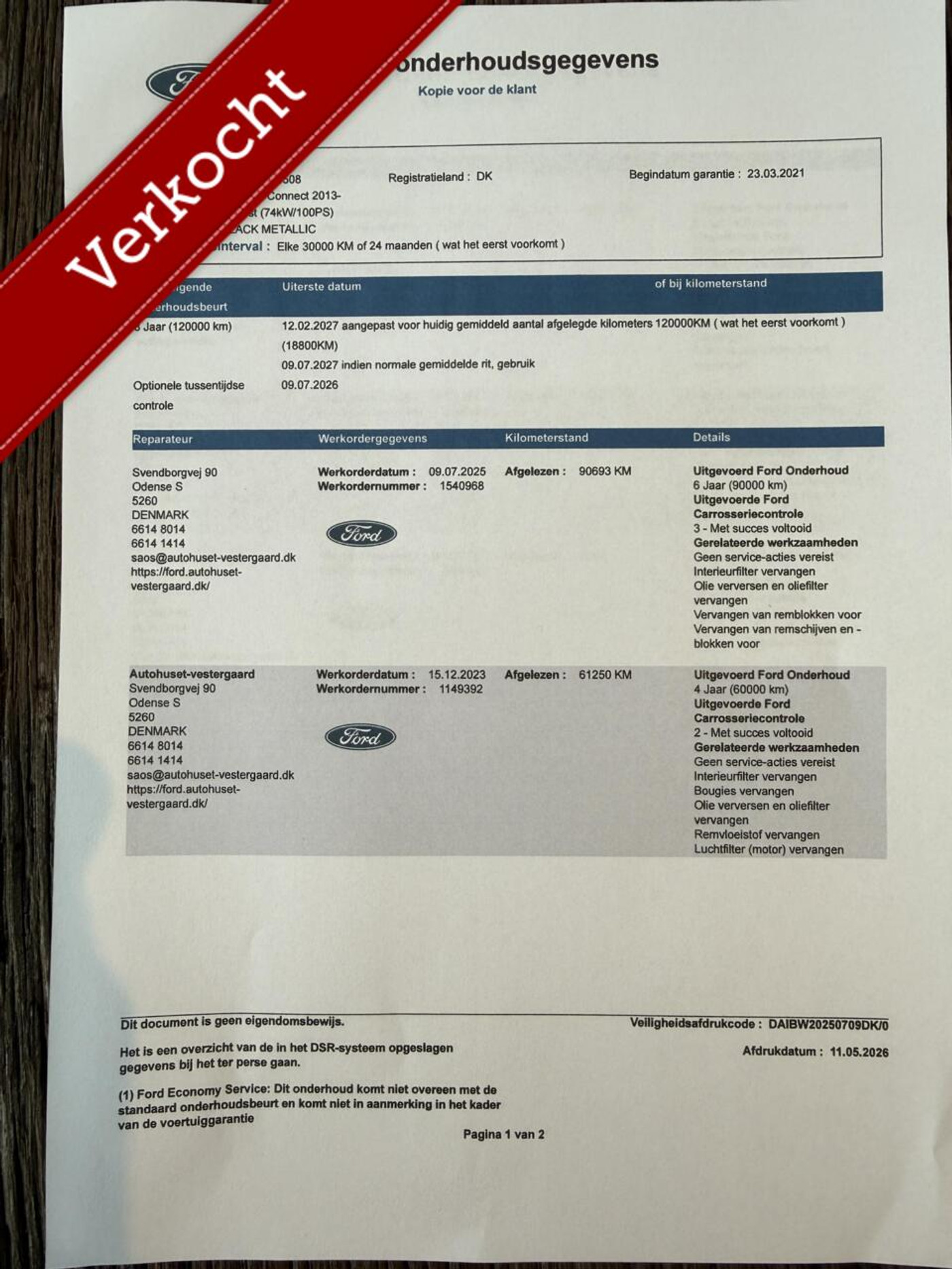 Foto van Ford Transit Connect