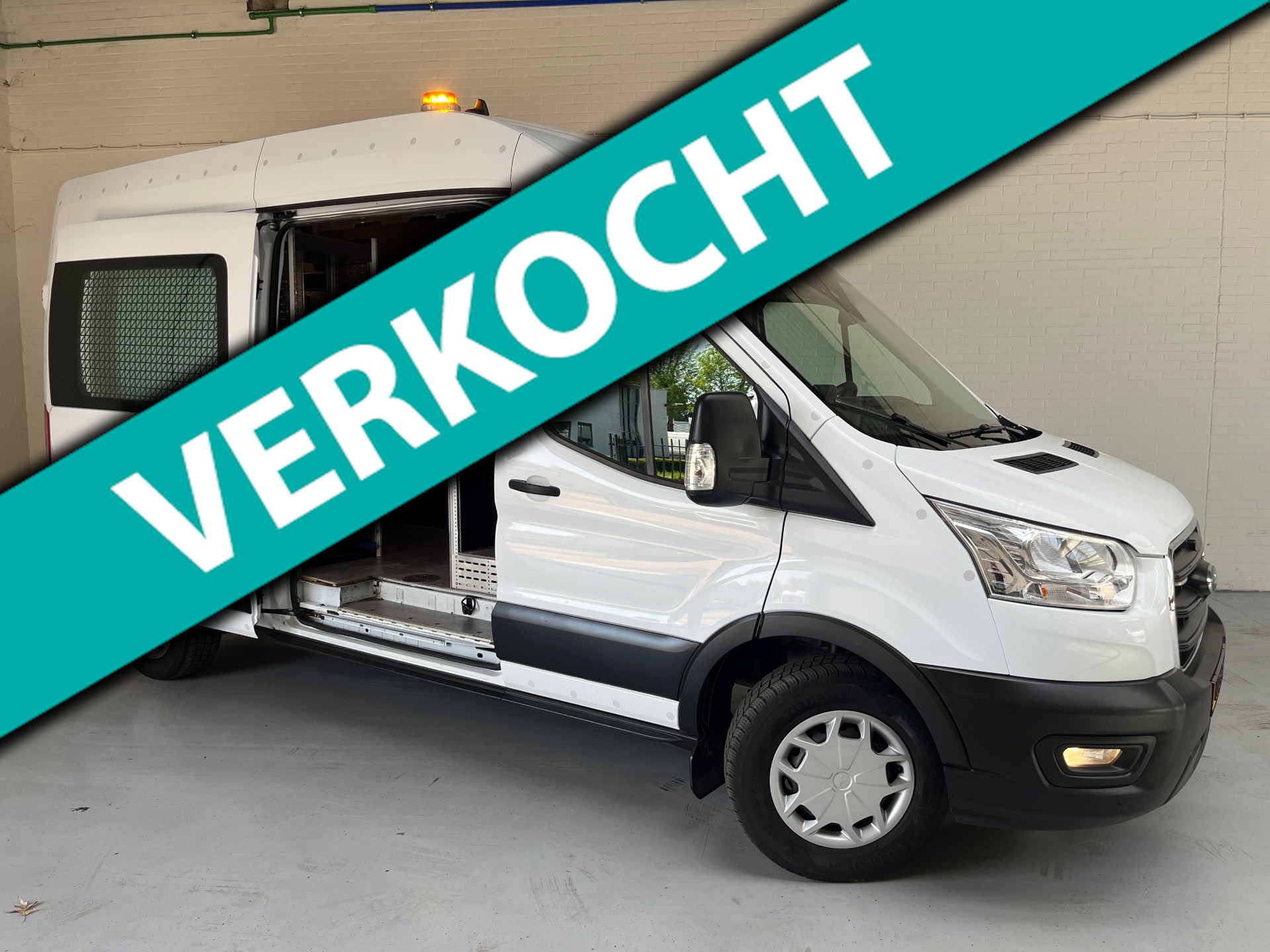Ford Transit Servicewagen 350 2.0 TDCI 130PK euro6 L3H3 Trend MHEV RWD Sortimo Inrichting Victron v230 Standkachel RIJKLAARPRIJS! 2020 - voorkant