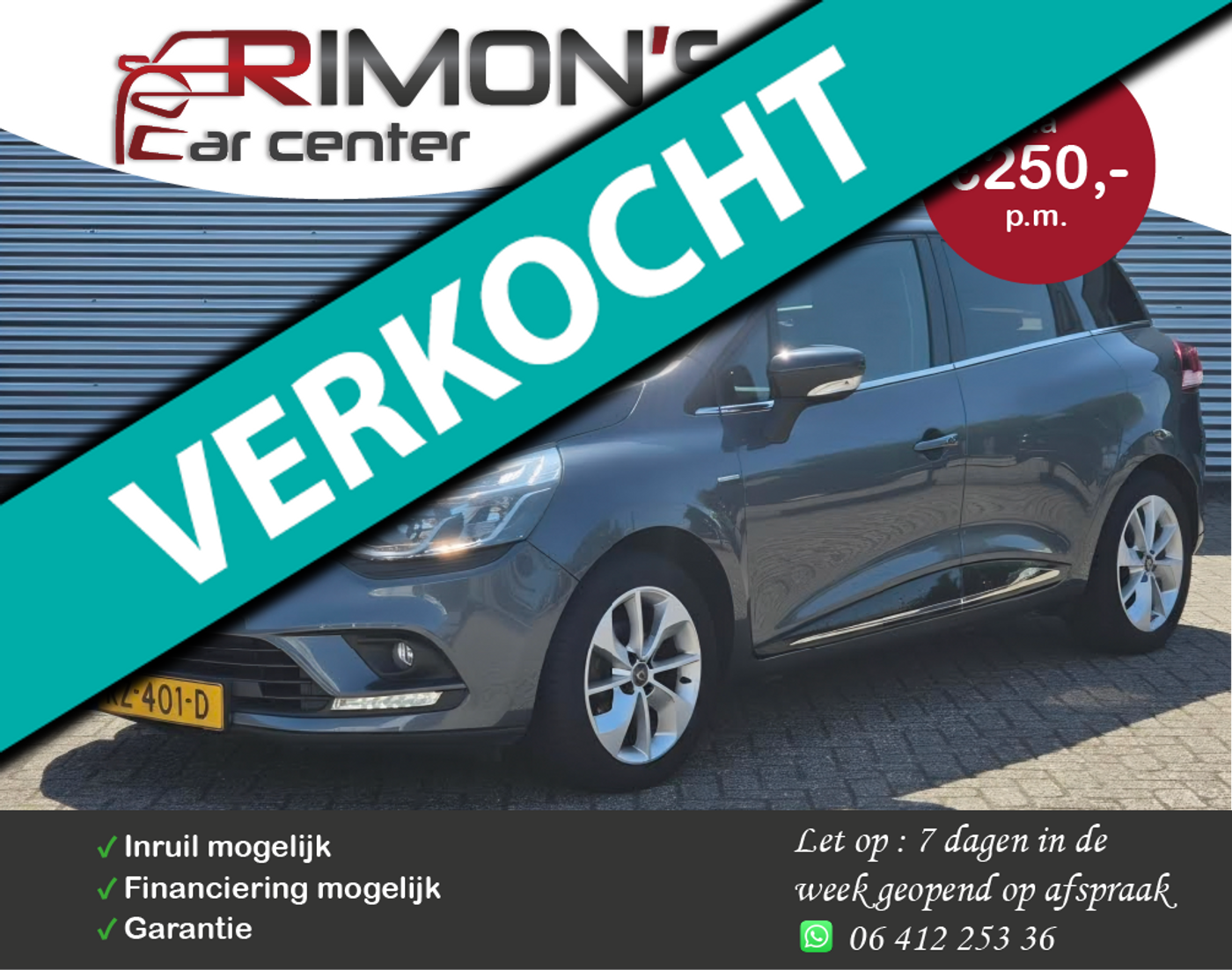 Renault Clio 1.5 dCi Ecoleader Intens Carplay Navi Airco 2018 - voorkant