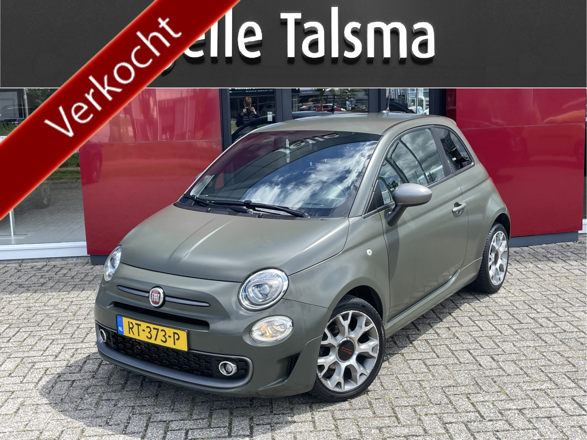 Fiat Fiat 500 TwinAir Turbo Sport | Verde Military | Cruise control | 16" Velgen 2018 - voorkant