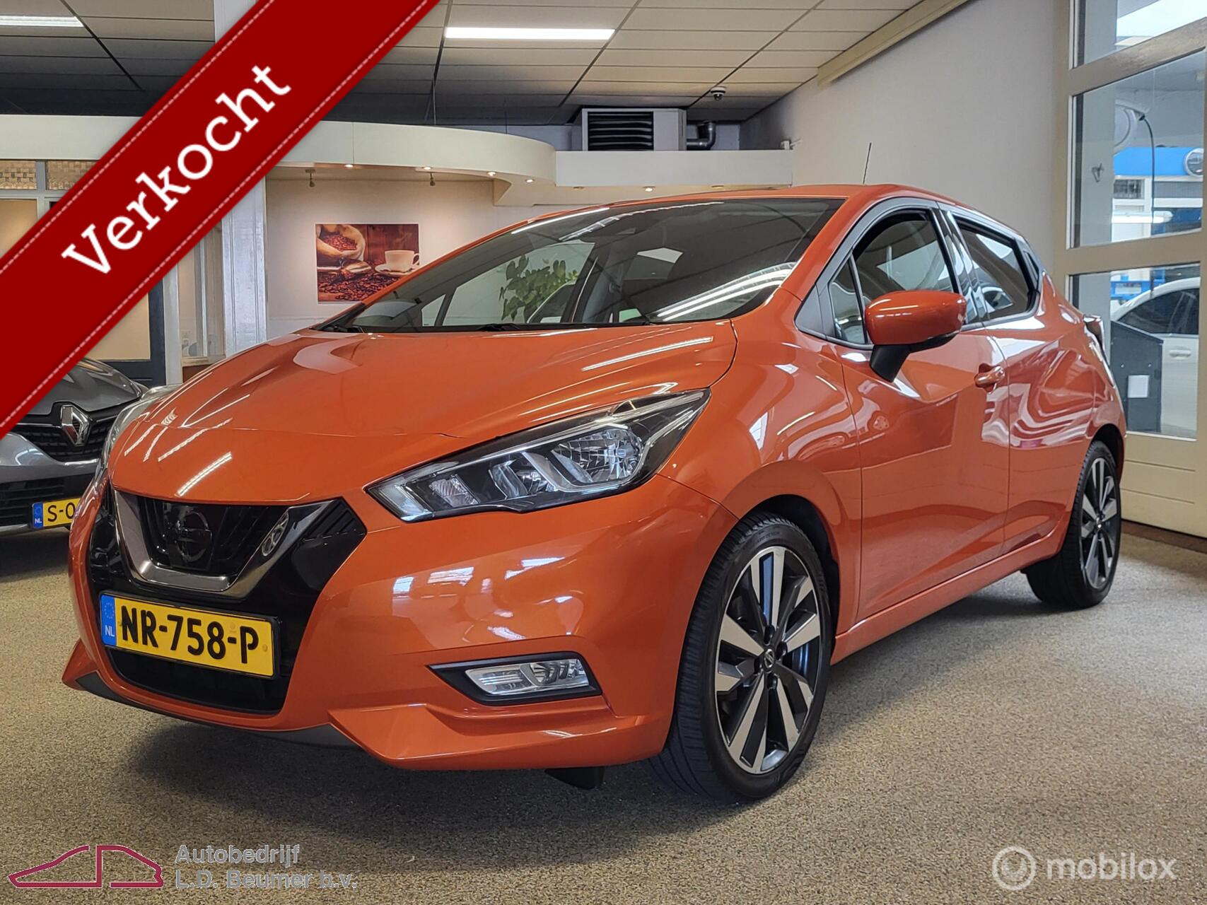 Nissan Micra 0.9 IG-T Tekna *NL, NAVI, CAMERA, RIJKLAARPRIS!* 2017 - voorkant