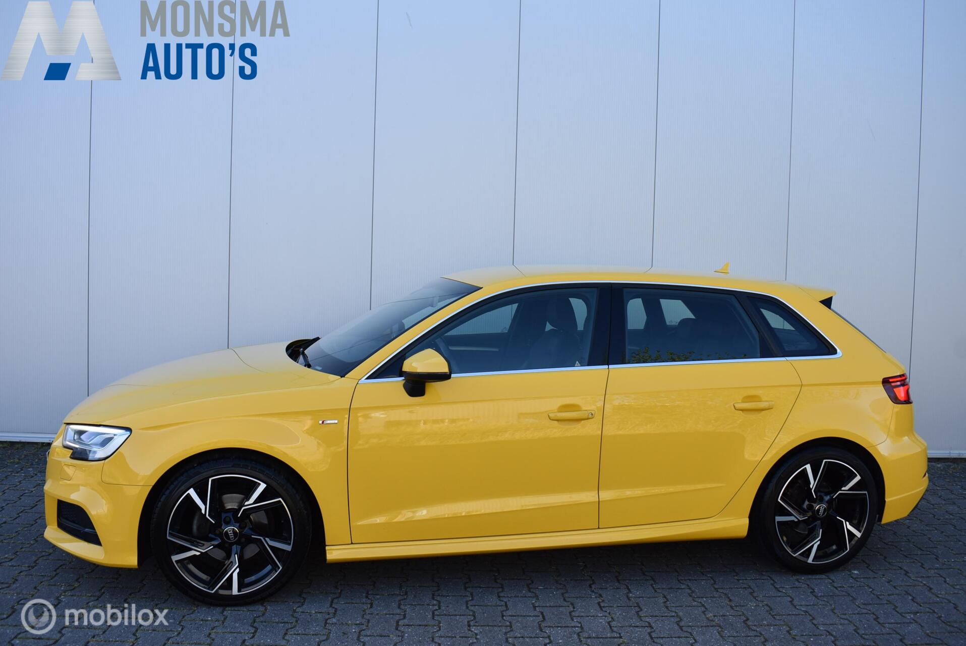 Audi A3 Sportback 1.0 TFSI S-Line Vegas Yellow Clima Cruise 18" LMV ½Leder PDC Mooie Auto! 2017 - voorkant
