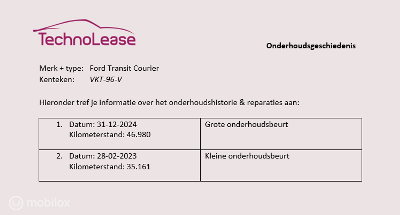 Foto van Ford Transit Courier