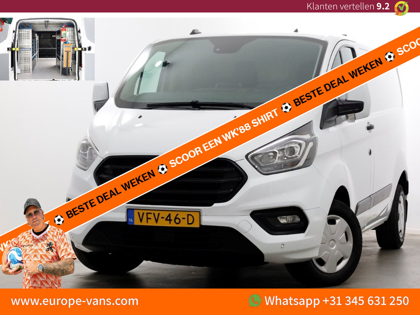 Ford Transit Custom 280 2.0 TDCI L1H1 Trend Airco/Navi/Sortimo Inrichting 04-2020 2020 - voorkant