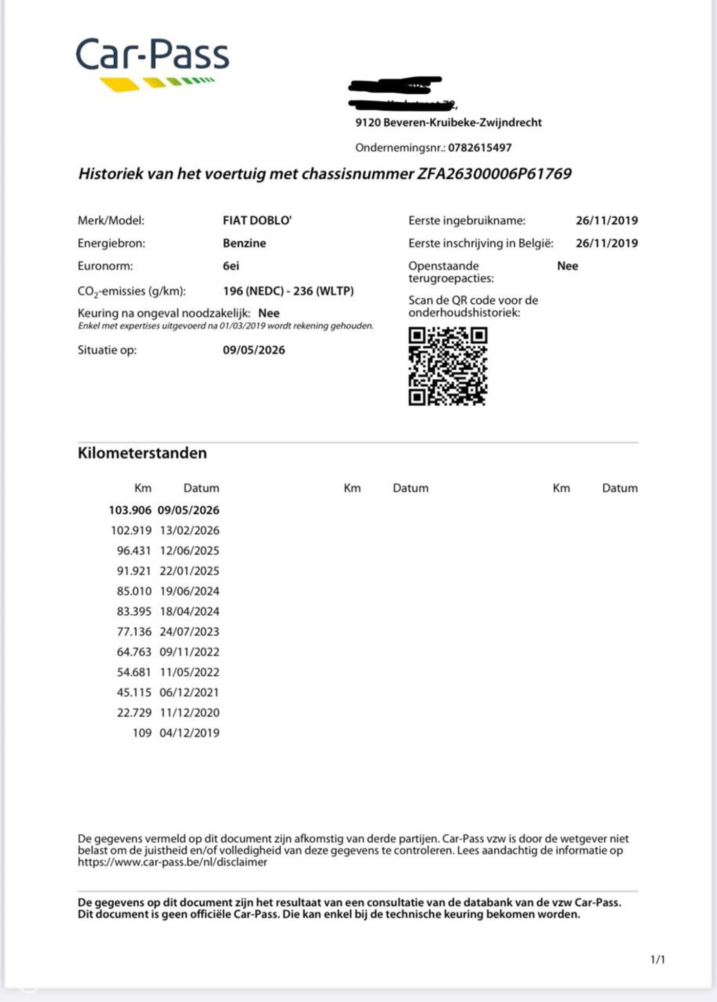 Foto van Fiat Fiat Doblo