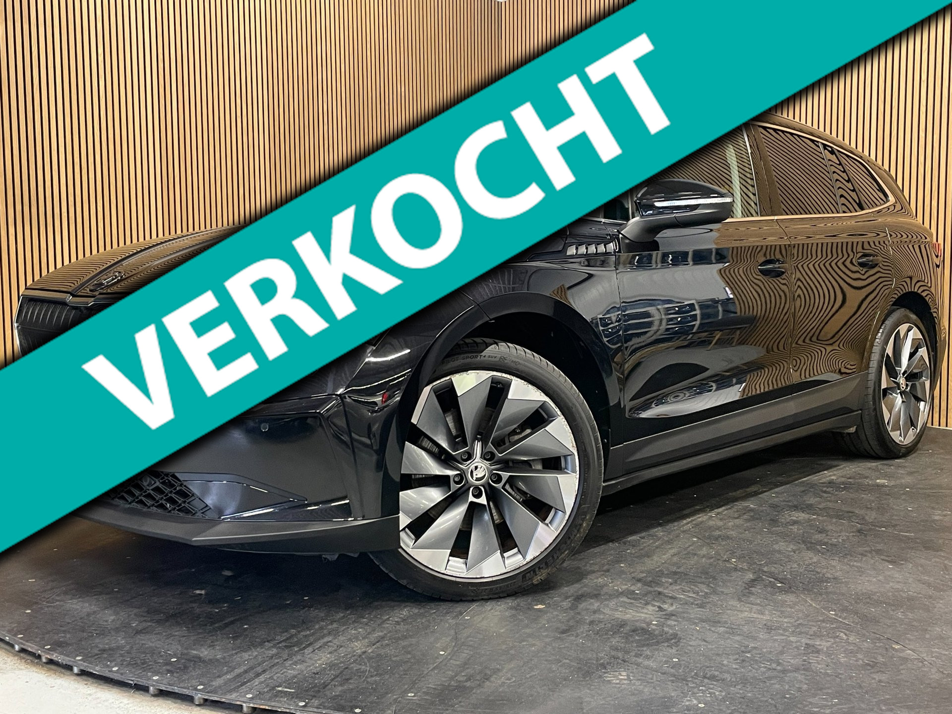 Skoda Enyaq 80 80|92%SOH|GROTE ACCU|BLACK EDITION|TREKHAAK|ACC|LEDER|PANO|STOEL+STUURVERW|CARPLAY|CAMERA|NAVI|INCL.BTW|1e EIGENAAR 2021 - voorkant