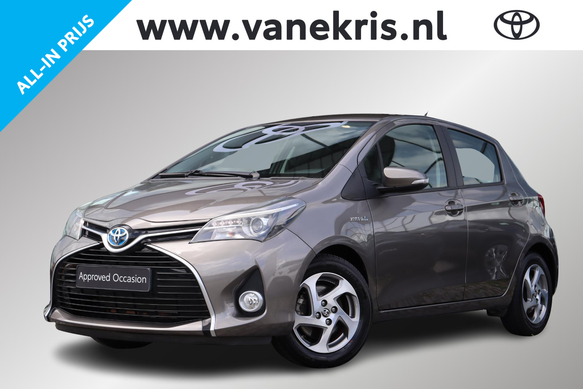 Toyota Toyota Yaris Hybrid 1.5 Hybrid Trend, LM velgen, Navi, 2016 - voorkant