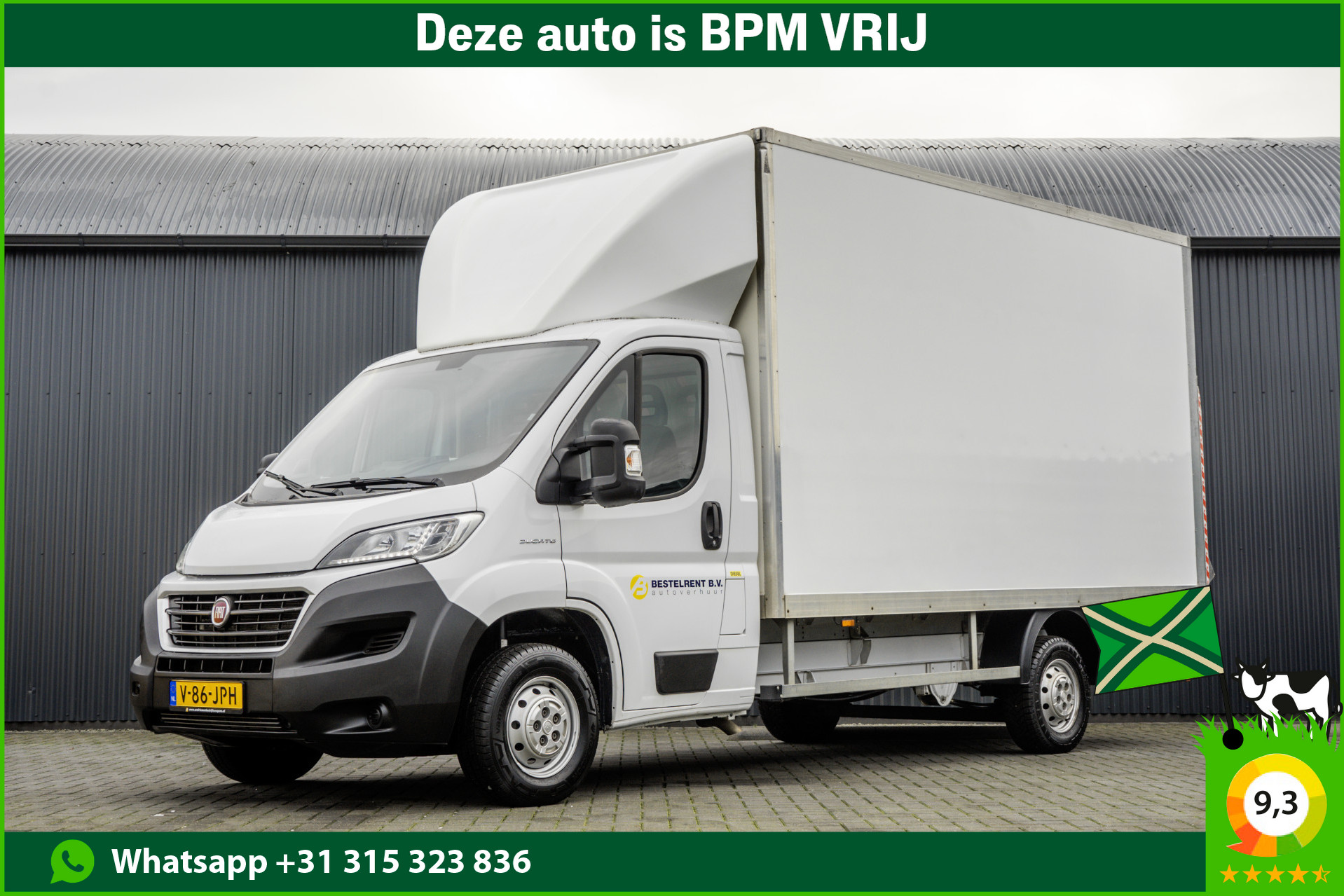 Fiat Fiat Ducato **2.3 MultiJet Bakwagen met laadklep | Euro 6 | 131 PK | Climate | Camera | Cruise | LED** 2019 - voorkant
