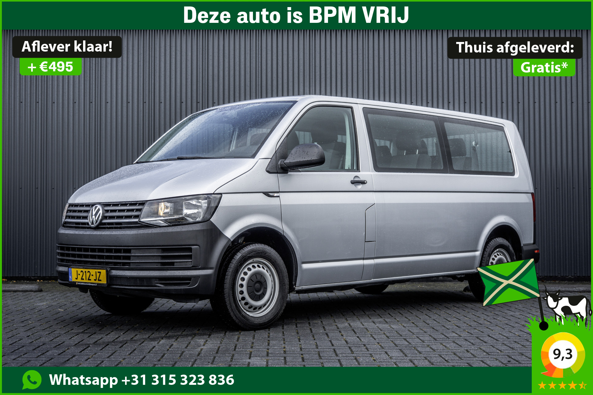 Volkswagen Transporter Kombi **2.0TDI L2H1 | 9-Persoons | Incl. btw en bpm | Airco | PDC | Euro 6** 2019 - voorkant