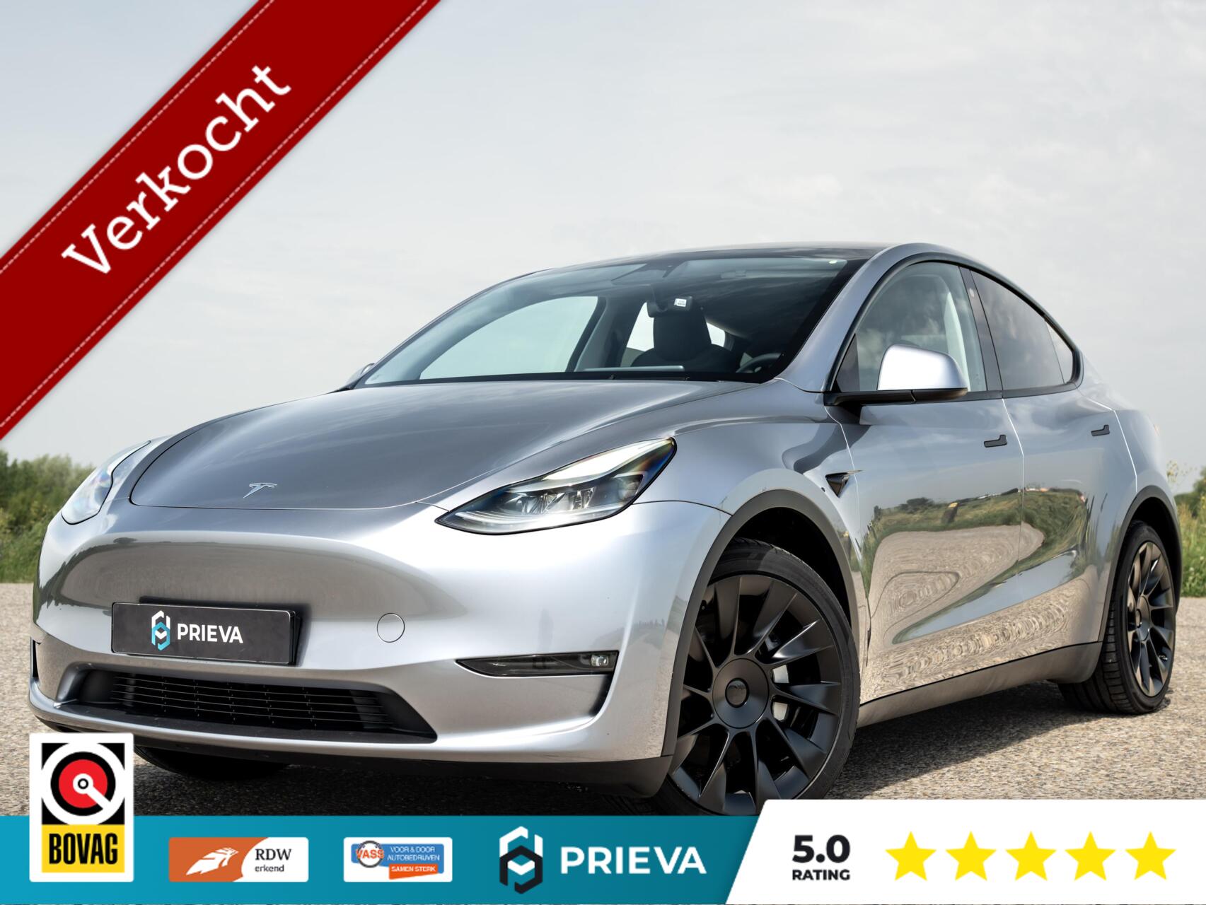 Tesla Model Y Long Range AWD | SoH 90,4 % | 513PK |Dealer Onderhouden | Panoramadak | Trekhaak | 2023 - voorkant