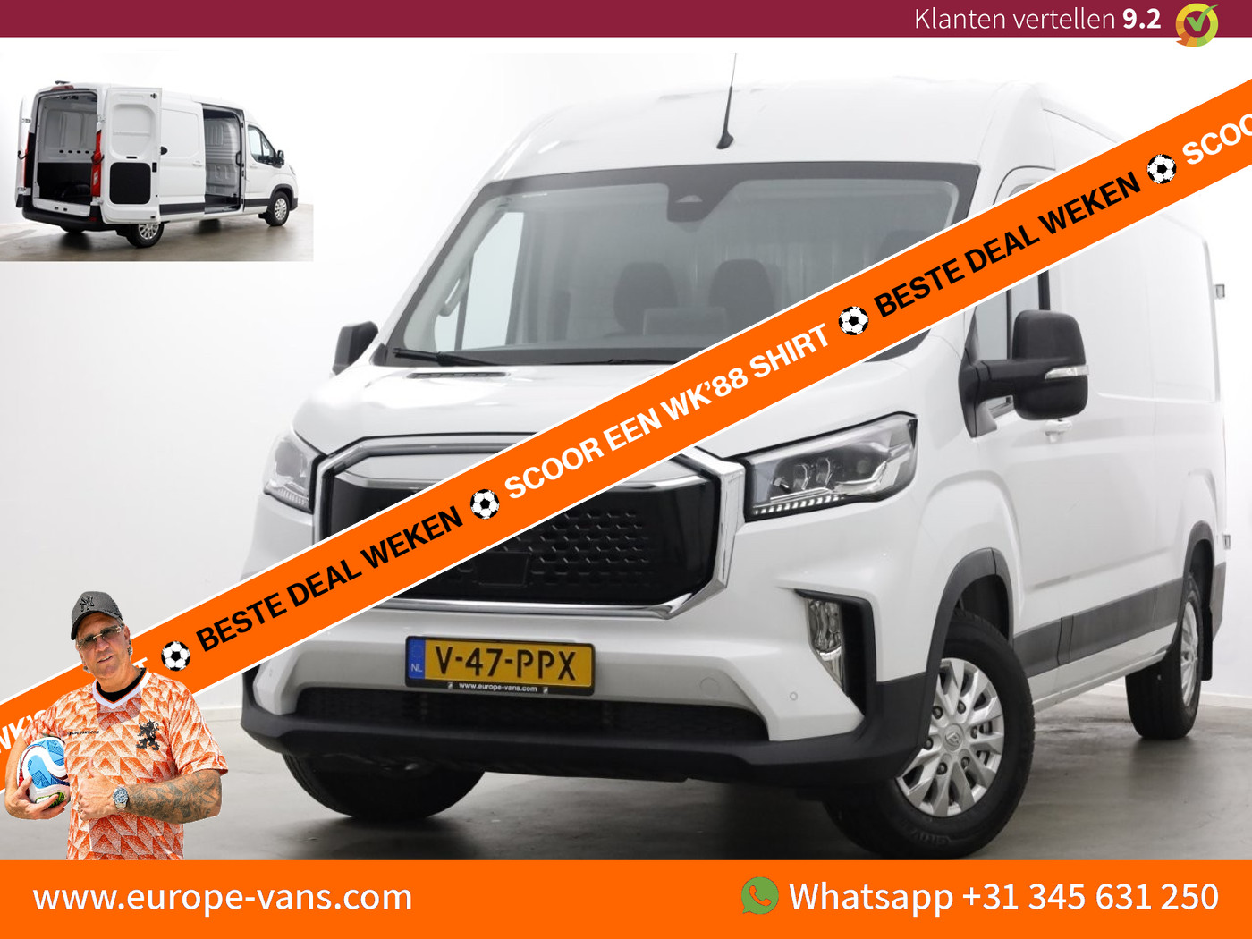 Maxus Edeliver 9 L3H2 72kWh WLTP Range 280km 100% Elektrisch Airco/Camera/ACC 02-2024 2024 - voorkant
