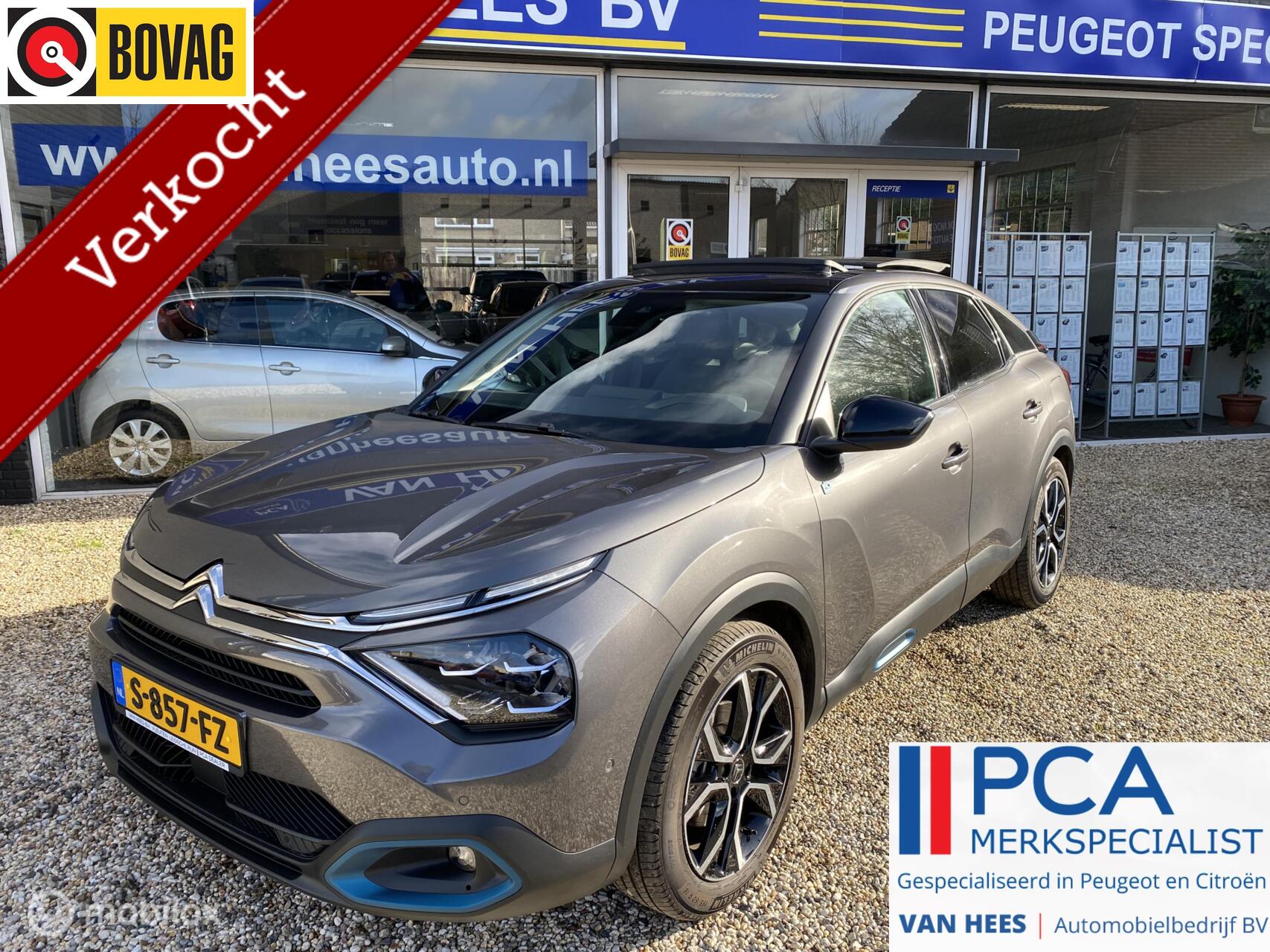 Citroen Ë-c4 Shine Pack leder|panoramaschuifdak|camera|navigatie|head-up|verwarmde voorruit 2022 - voorkant