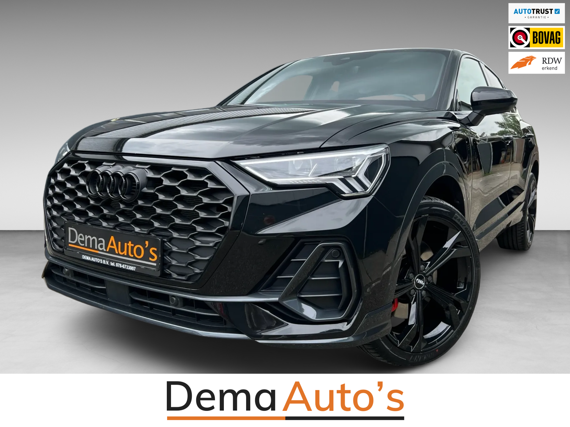 Audi Q3 Sportback 45 TFSI e  S-LINE BLACK-LINE 20''SOH-TEST/SFEERVERL/V-COCKPIT/NAVI/DAB/ADAPT-CRUISE/ECC/PDC/KEY-LESS/// 2022 - voorkant