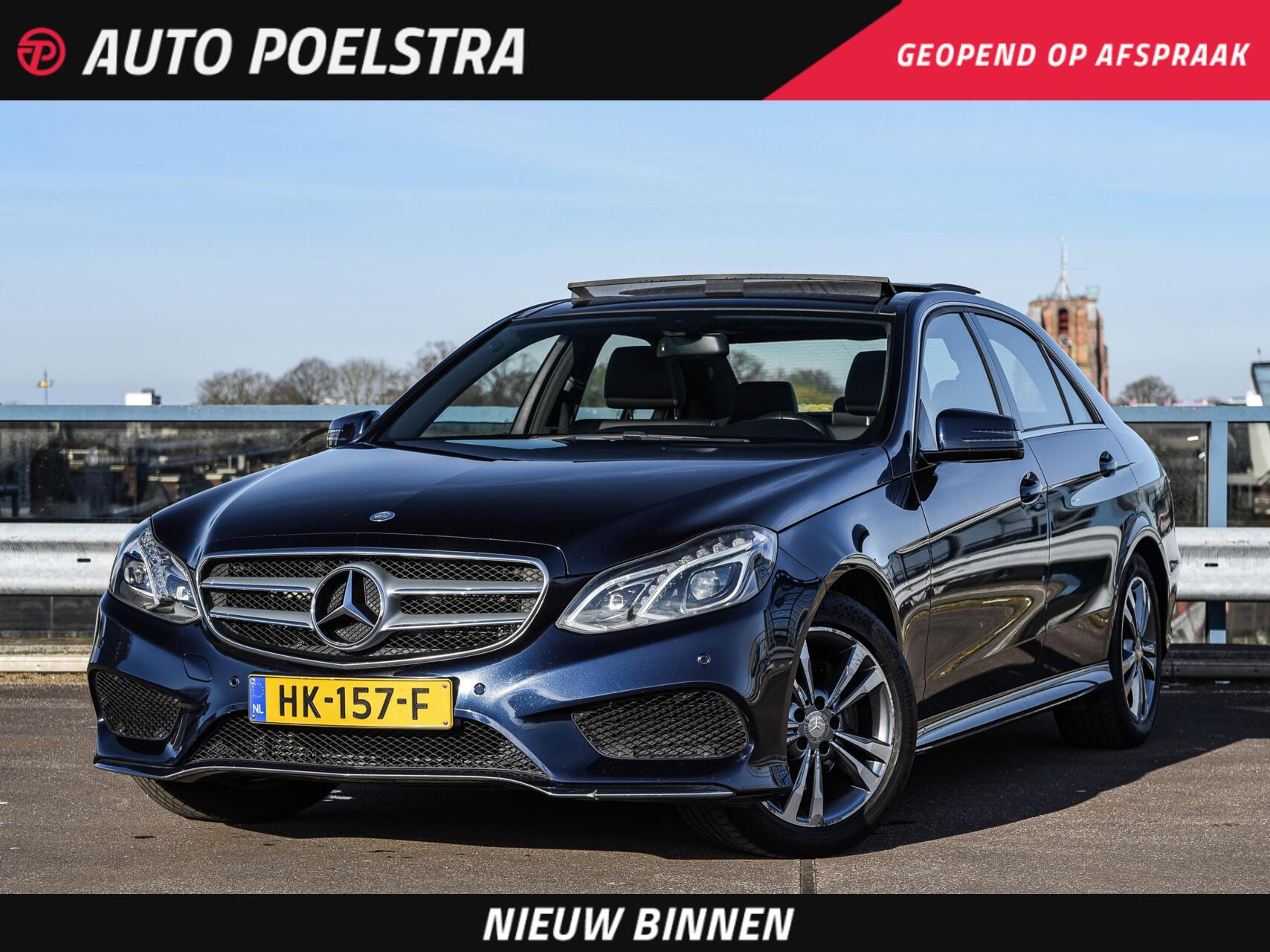 Mercedes-Benz E 220 Bluetec 220 BlueTEC Edition AMG Avantgarde Panoramadak LED Navigate Stoelverwarming Cruise Control 17" 2015 - voorkant