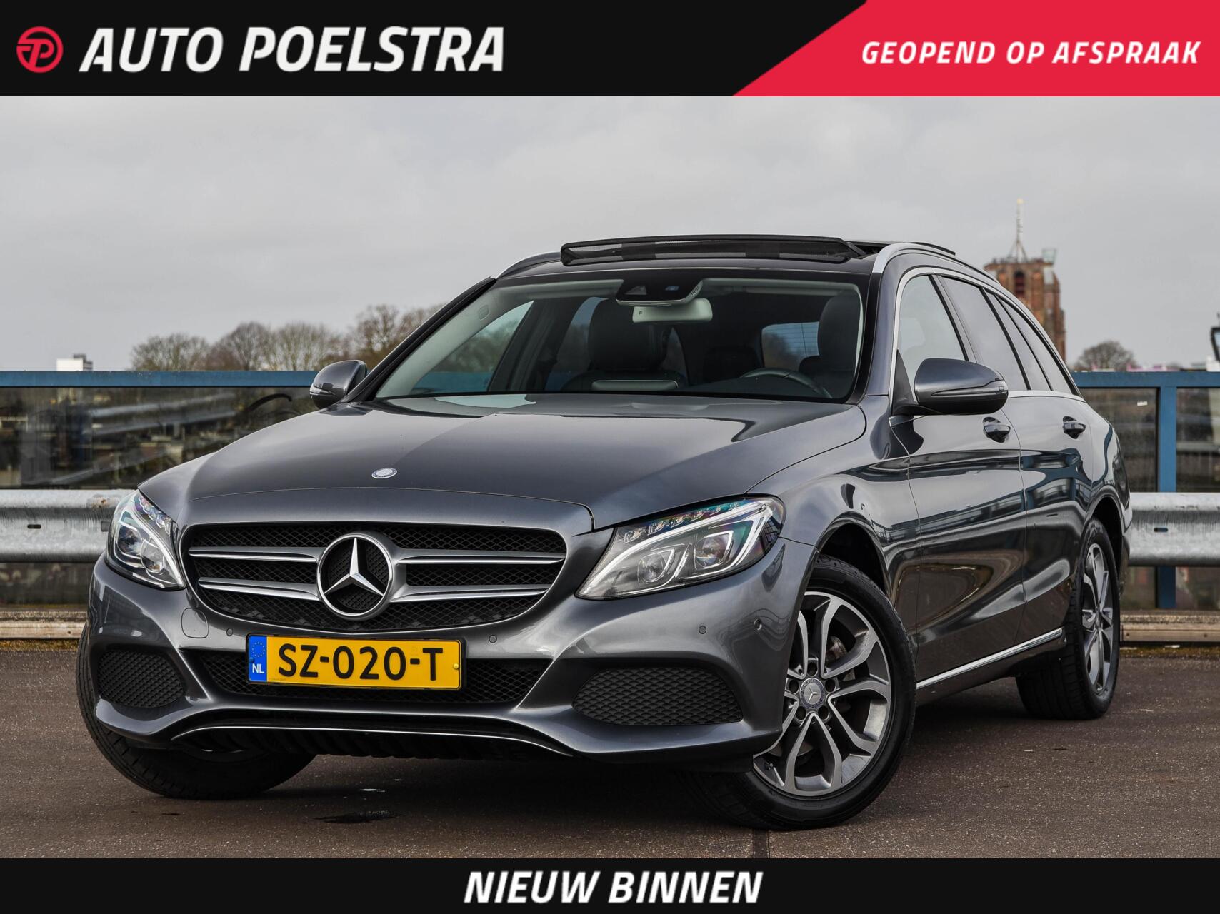 Mercedes-Benz C 220 D 220 CDI Prestige Panoramadak Leder LED Camera Stoelverwarming Navigatie 17" 2016 - voorkant