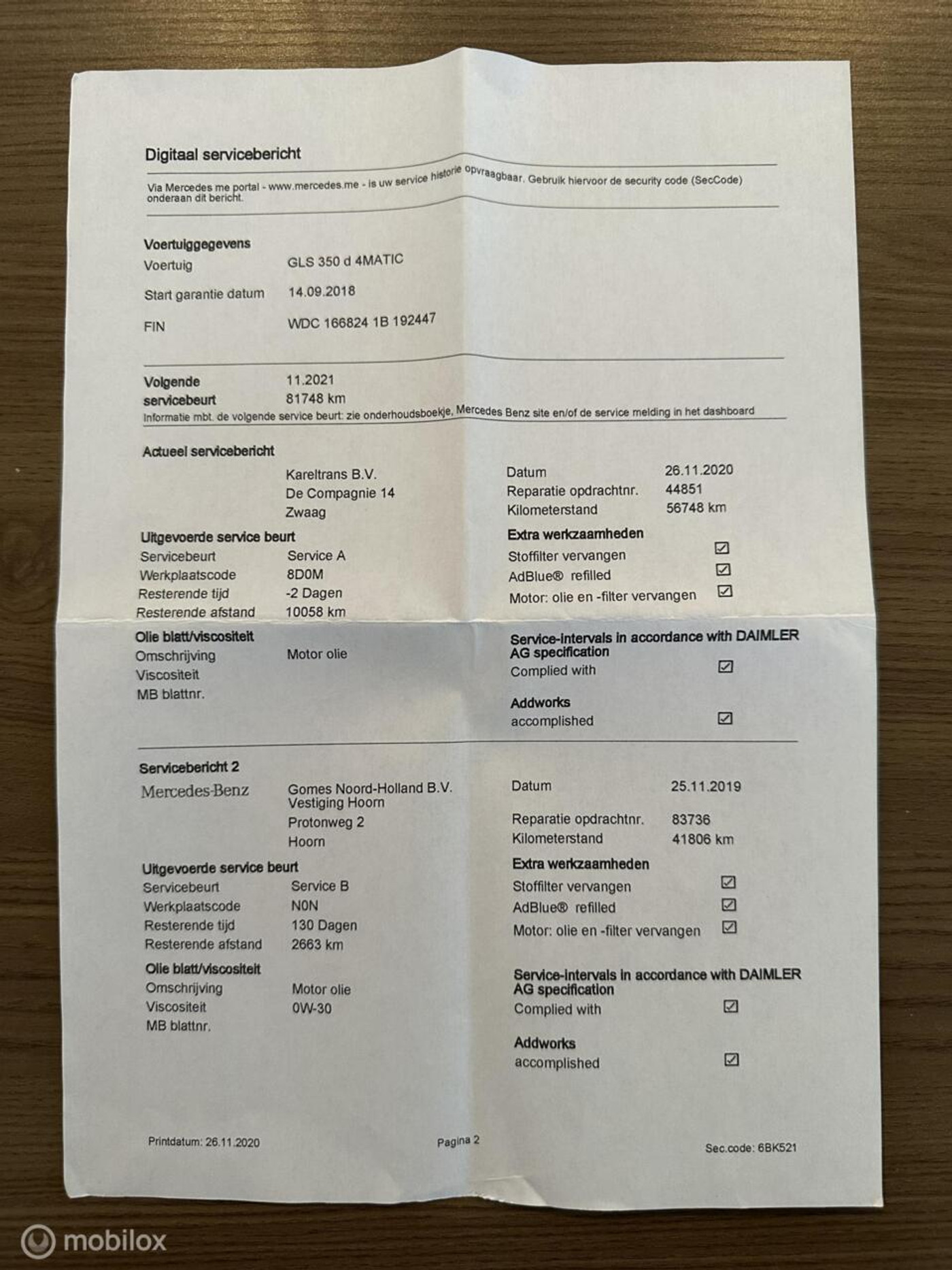 Foto van Mercedes-Benz GLS 350 D 4Matic