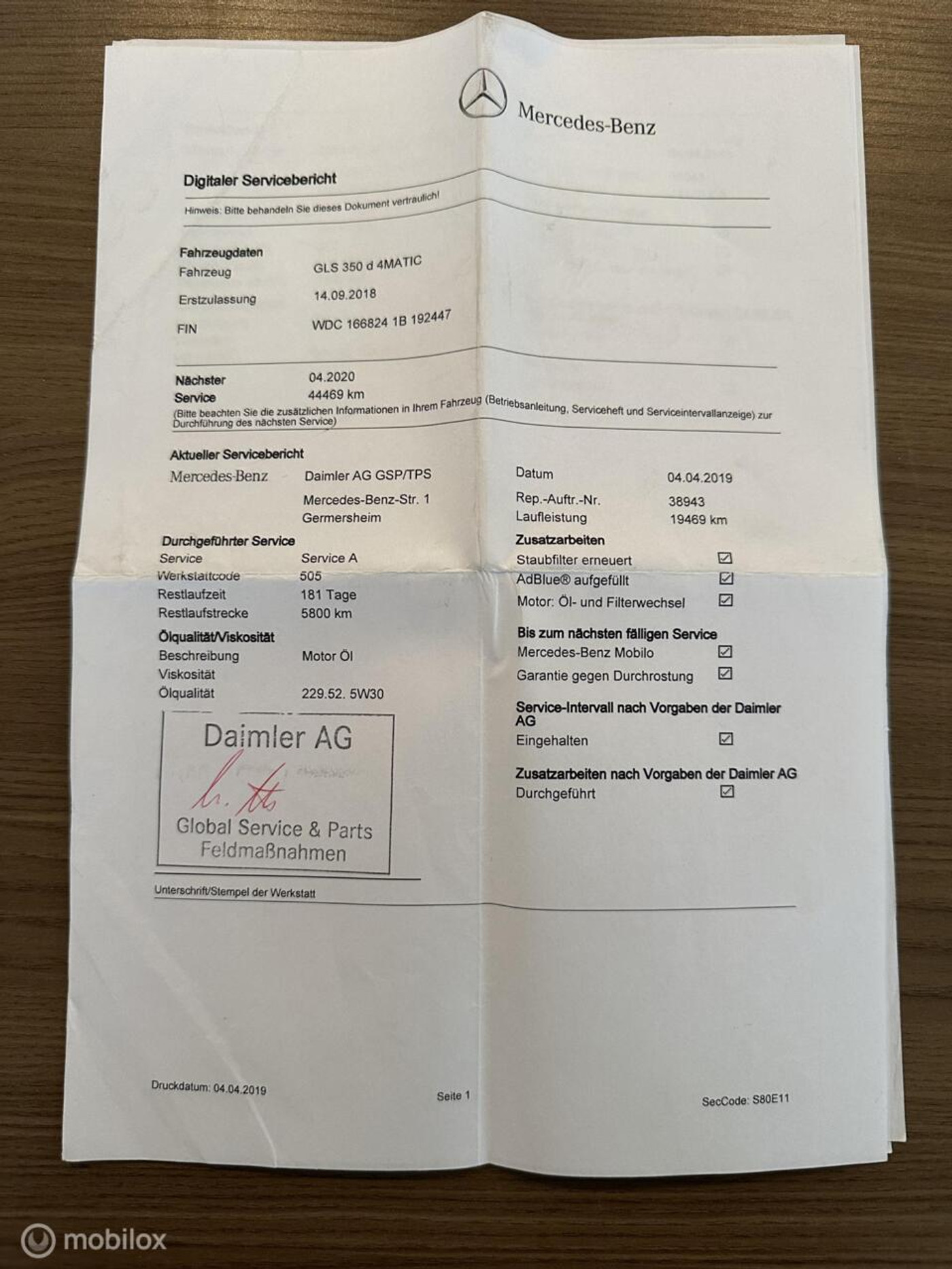Foto van Mercedes-Benz GLS 350 D 4Matic
