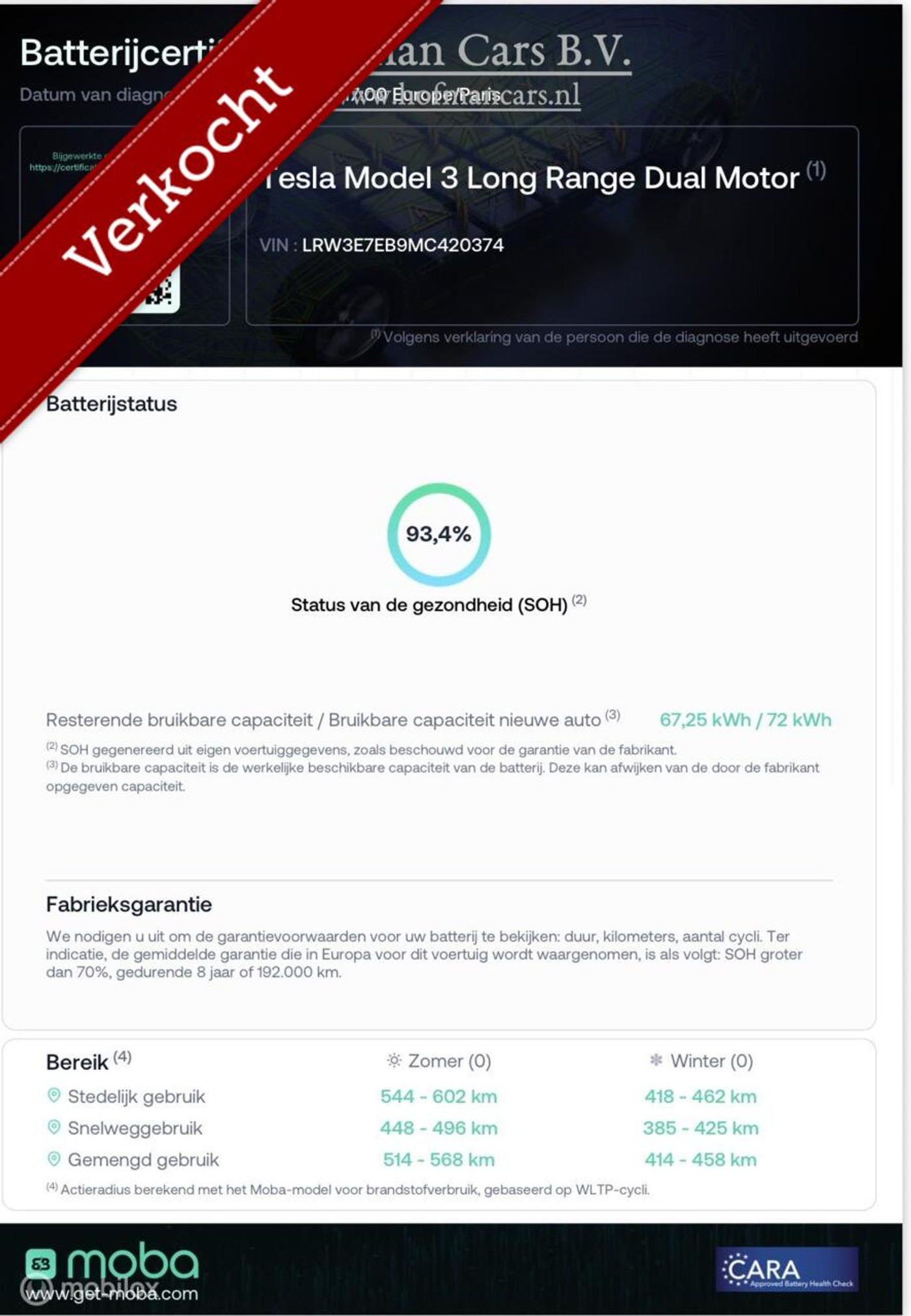 Foto van Tesla Model 3