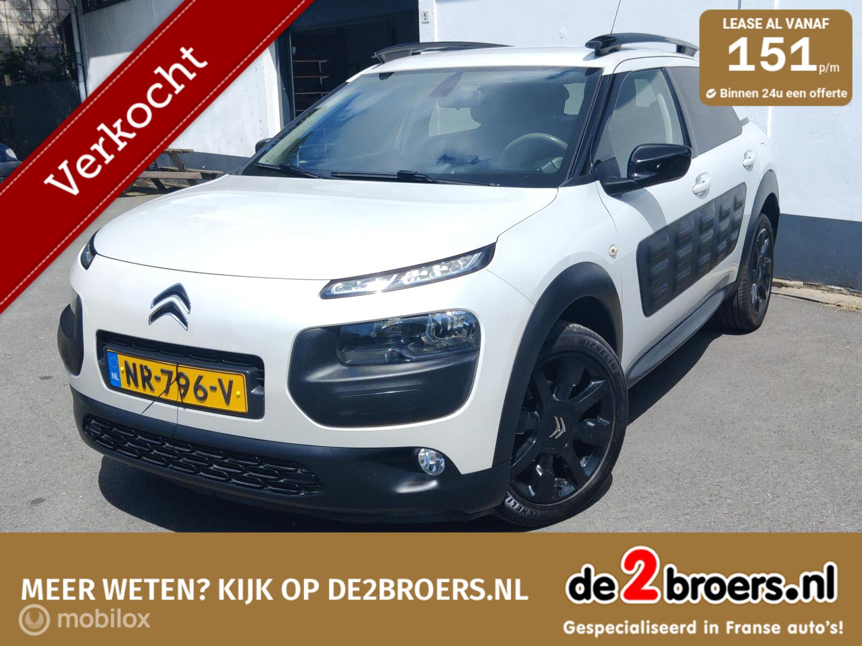Citroen C4 Cactus 1.2 PureTech Shine Parelmoer wit / 110PK! 2016 - voorkant