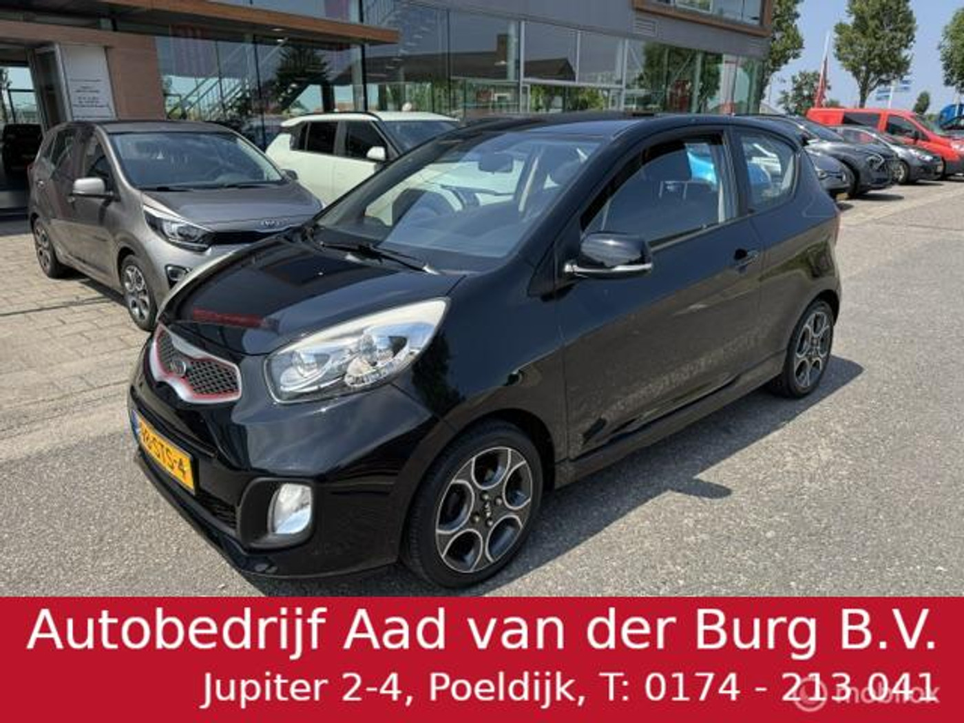 Kia Picanto 1.2 85pk Sport Plus Pack  3 deurs , Airco Sporta Velgen , Parrot Bluetooth carkit , Electr. ramen & spiegels  , Centrale vergrendeling met afstandbediening , 4 nieuwe banden 2012 - voorkant