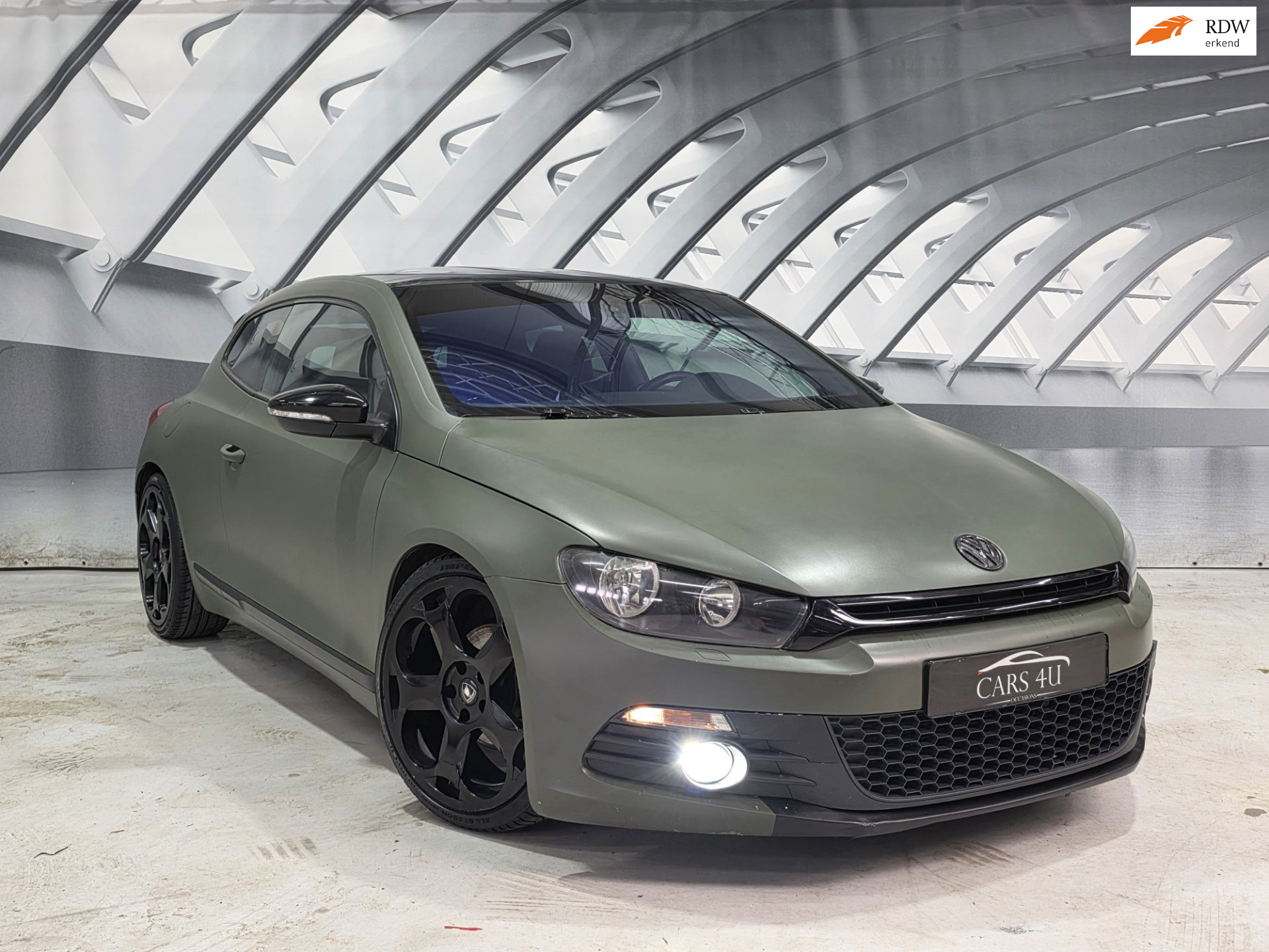 Volkswagen Scirocco 1.4 TSI I airco I mat groen gewrapt I 6 versnellingen 2010 - voorkant
