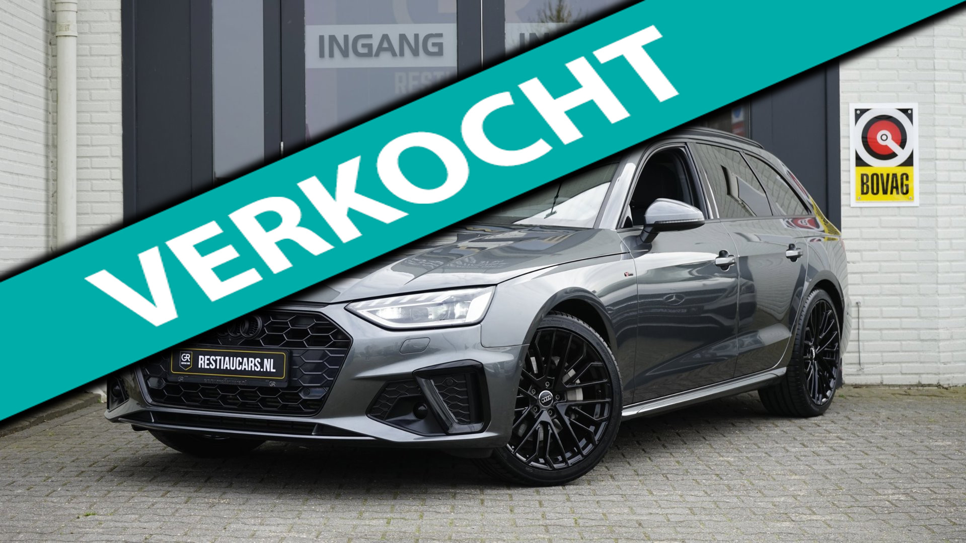 Audi A4 Avant 40 TFSI 3x S-Line BLACK OPTIK AUTOMAAT-360 CAMERA-ACC-BANG OLUFSEN-HEADUP-KEYLESS-LEDER-MATRIX LED-MASSAGE-PANORAMA 2022 - voorkant