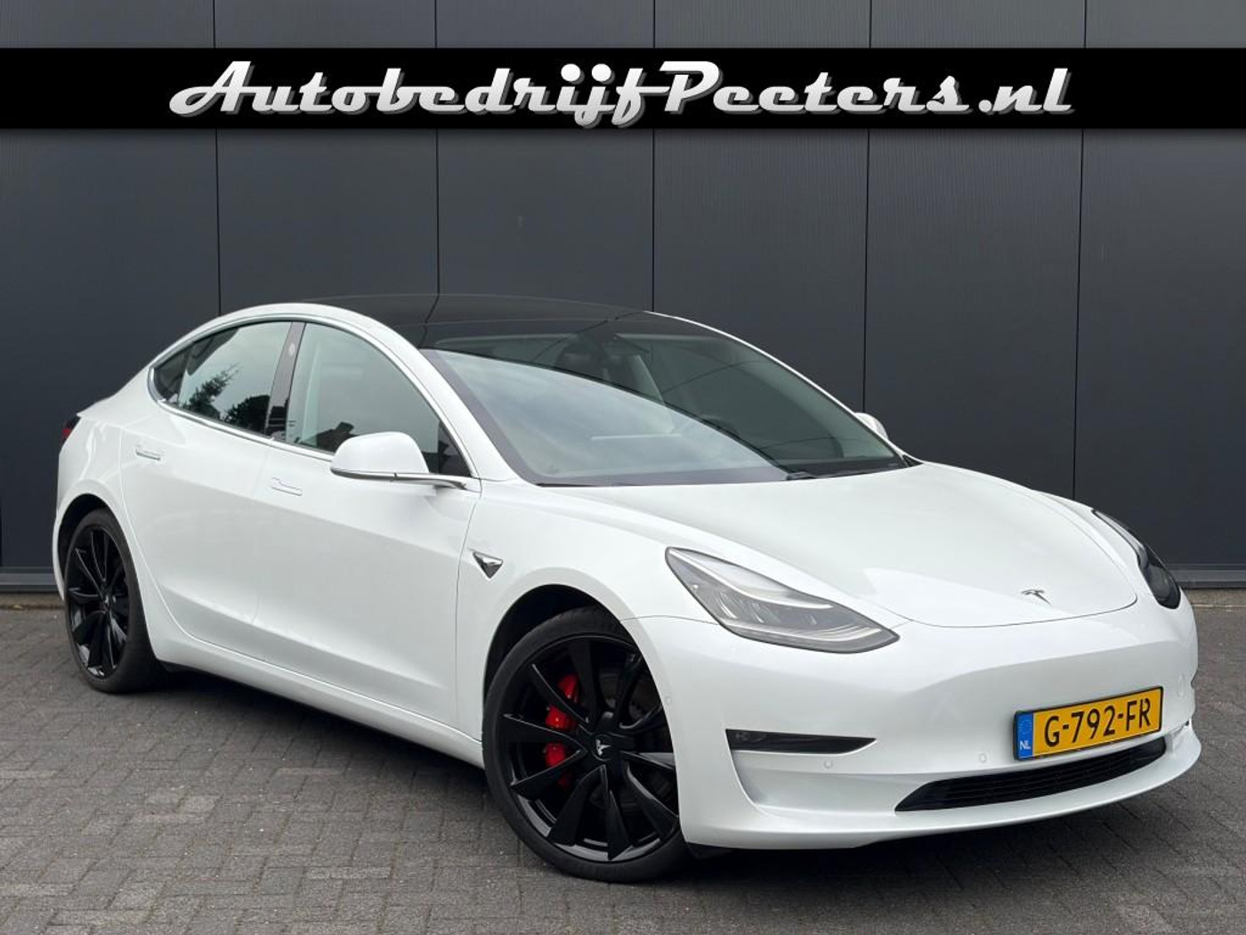 Tesla Model 3 Performance AWD 75 kWh 1e eigenaar Pano Leder LED 2019 - voorkant