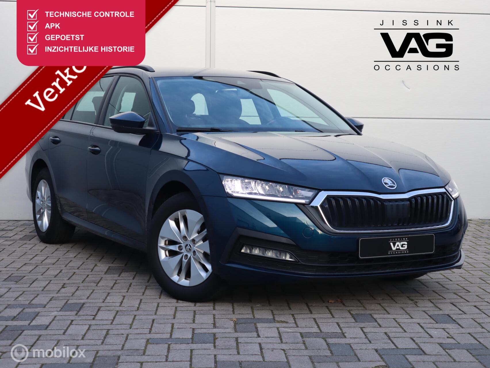 Skoda Octavia Combi 1.0 TSI LED CarPlay PDC Navi Clima Cruise 2022 - voorkant