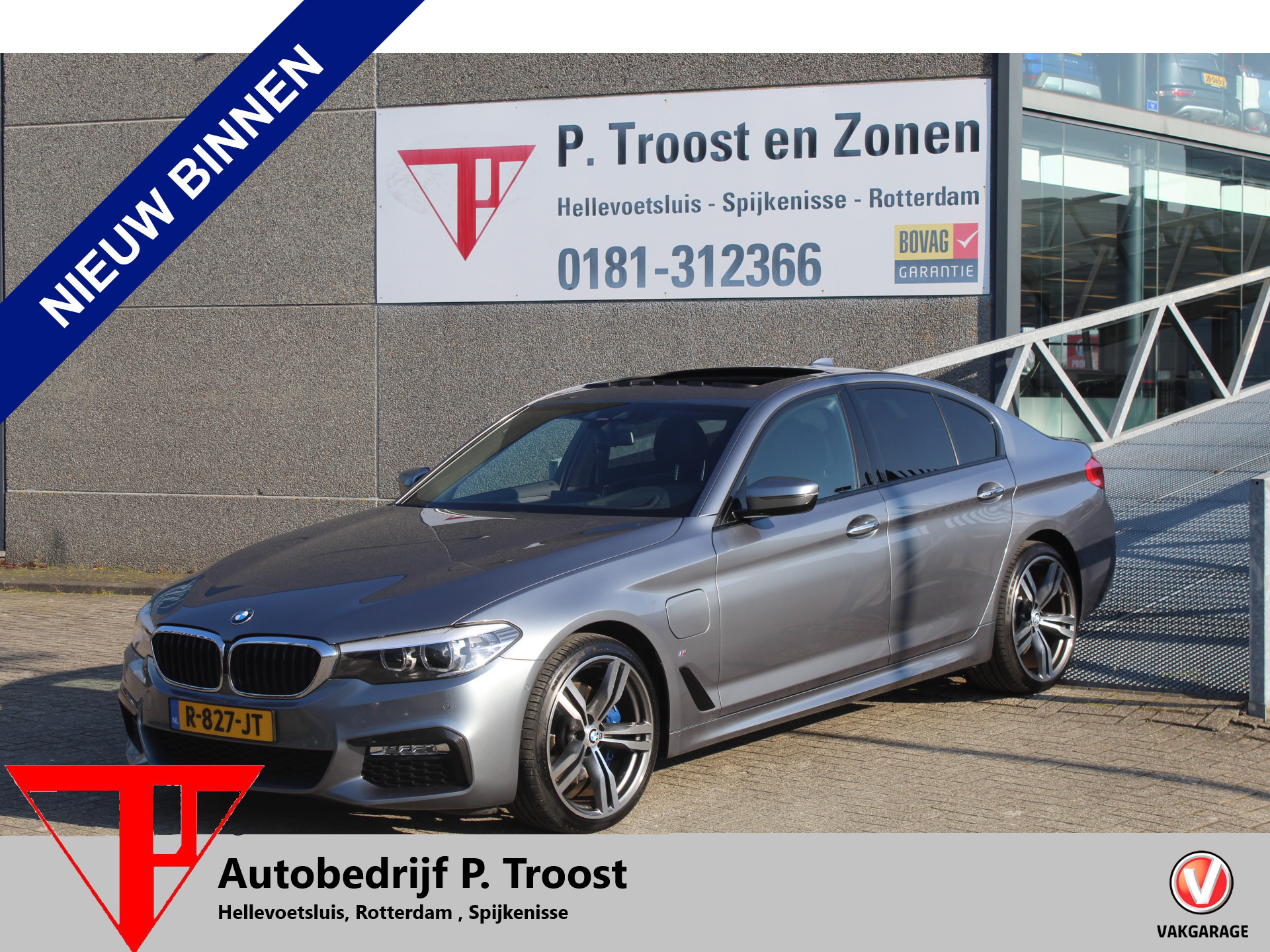 BMW 530e Iperformance 530e iPerformance Executive M-Sport Panoramadak/Head-Up Display/Apple carplay/Sfeerverlichting/Navigatie/Achteruitrijcamera/Stoelverwarming/Parkeersensoren Voor+Achter/Cruise Control/Sport Stoelen/Voorstoelen Elektrisch/Elektrische achterklep 2018 - voorkant