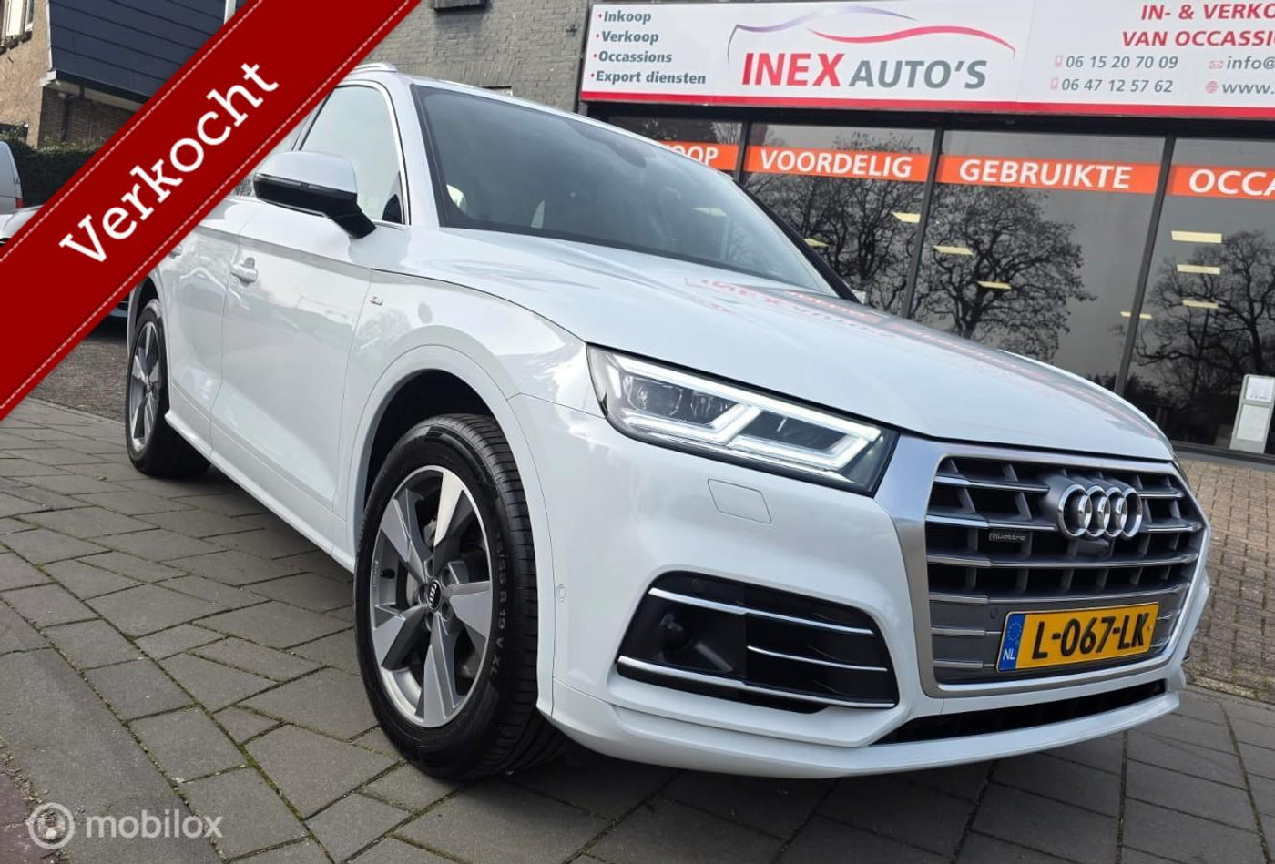Audi Q5 50 TFSI E 50 TFSI-e Quattro 2x S-line Matrix Acc Dodehoek Dealer Onderhouden 2020 - voorkant