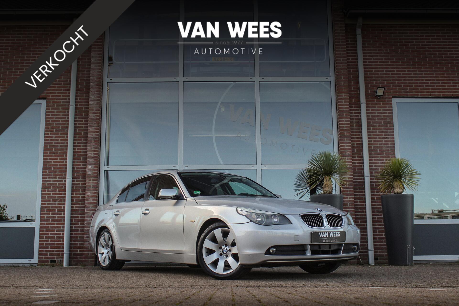 BMW 5-serie 520i | NL auto | Cruise control | HiFi audio | 18 inch | Trekhaak afneembaar | Regensensor | iDrive | Parkeersensoren | Automatische lichtschakelaar 2003 - voorkant