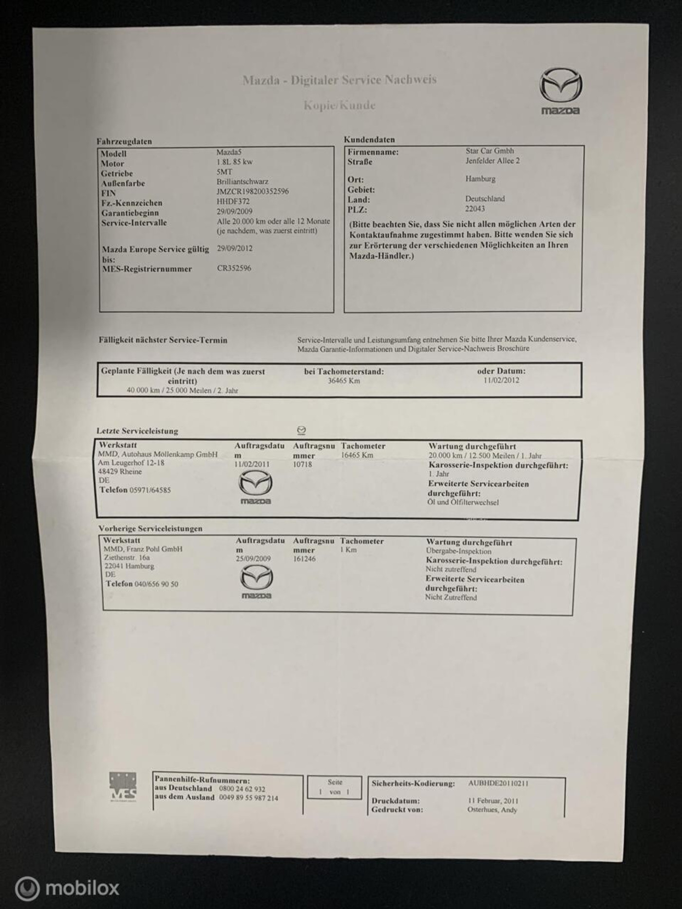 Foto van Mazda Mazda 5