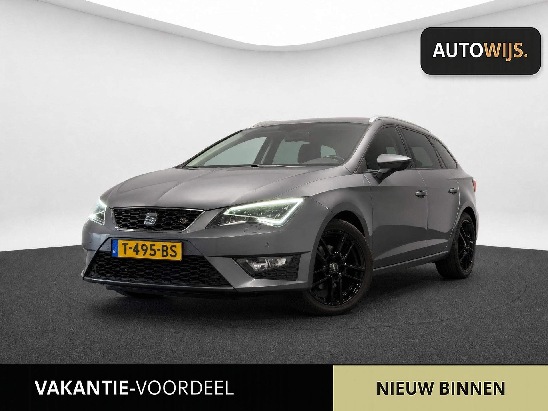 Seat Leon ST 1.4 EcoTSI FR|AUT|LED|150PK|NAVI|PDC|STOELVERW|GOED ONDERHOUDEN 2015 - voorkant