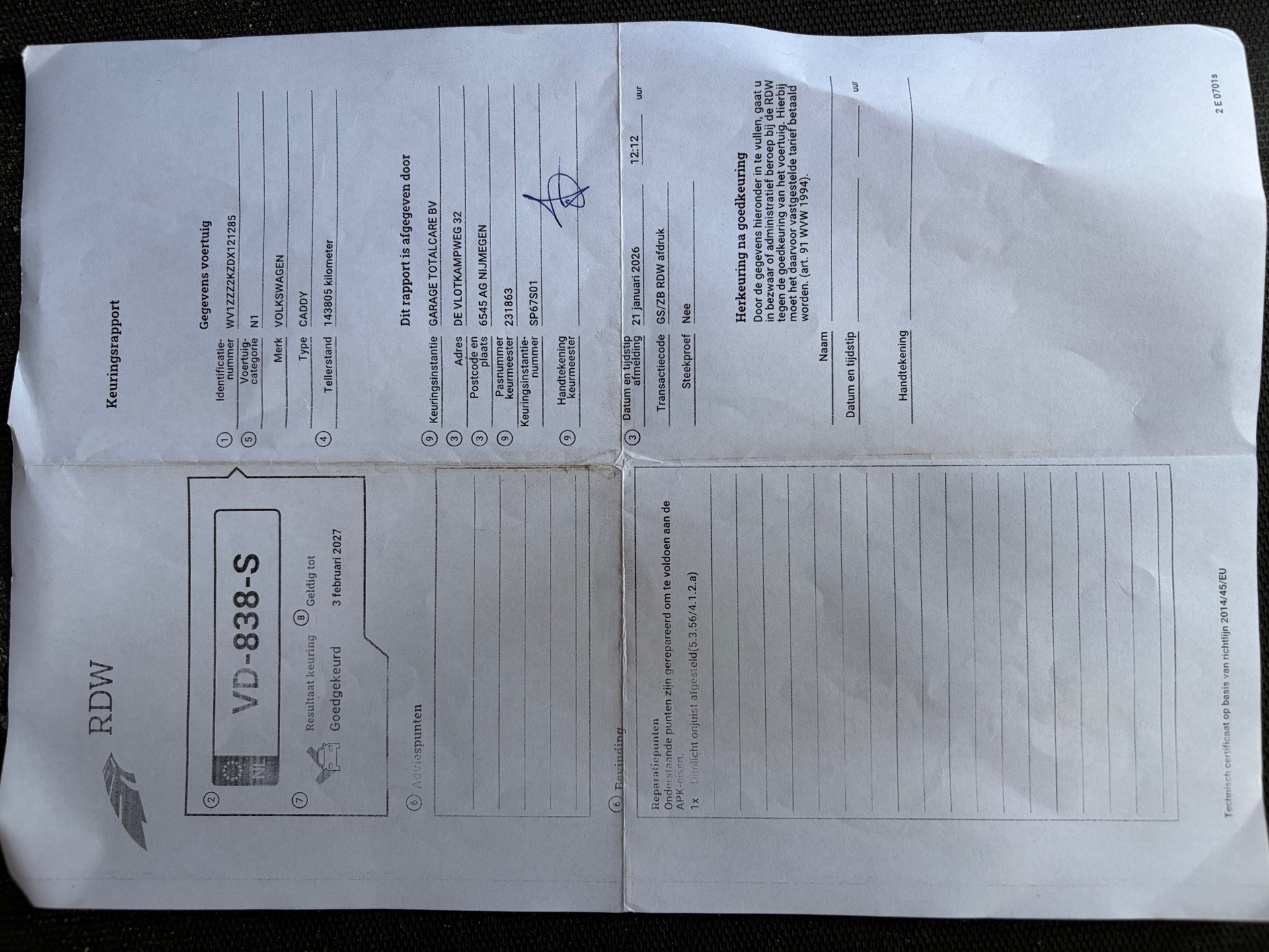 Foto van Volkswagen Caddy