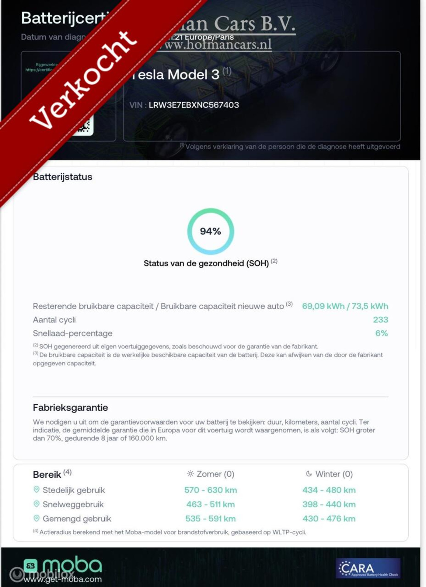 Foto van Tesla Model 3