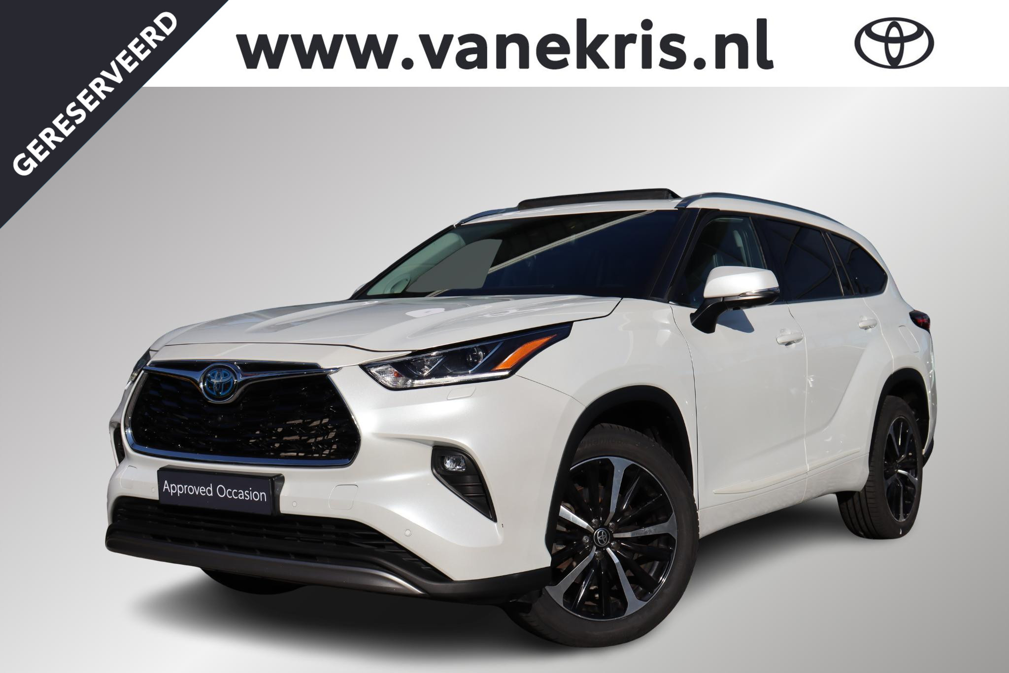 Toyota Highlander 2.5 AWD Hybrid Premium, Trekhaak, 2022 - voorkant
