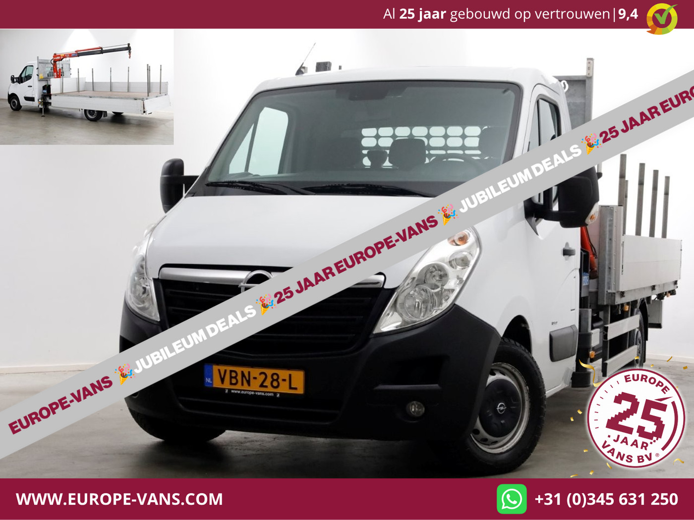 Opel Movano 2.3 CDTI 145pk E6 Open Laadbak + Kraan 08-2019 2019 - voorkant