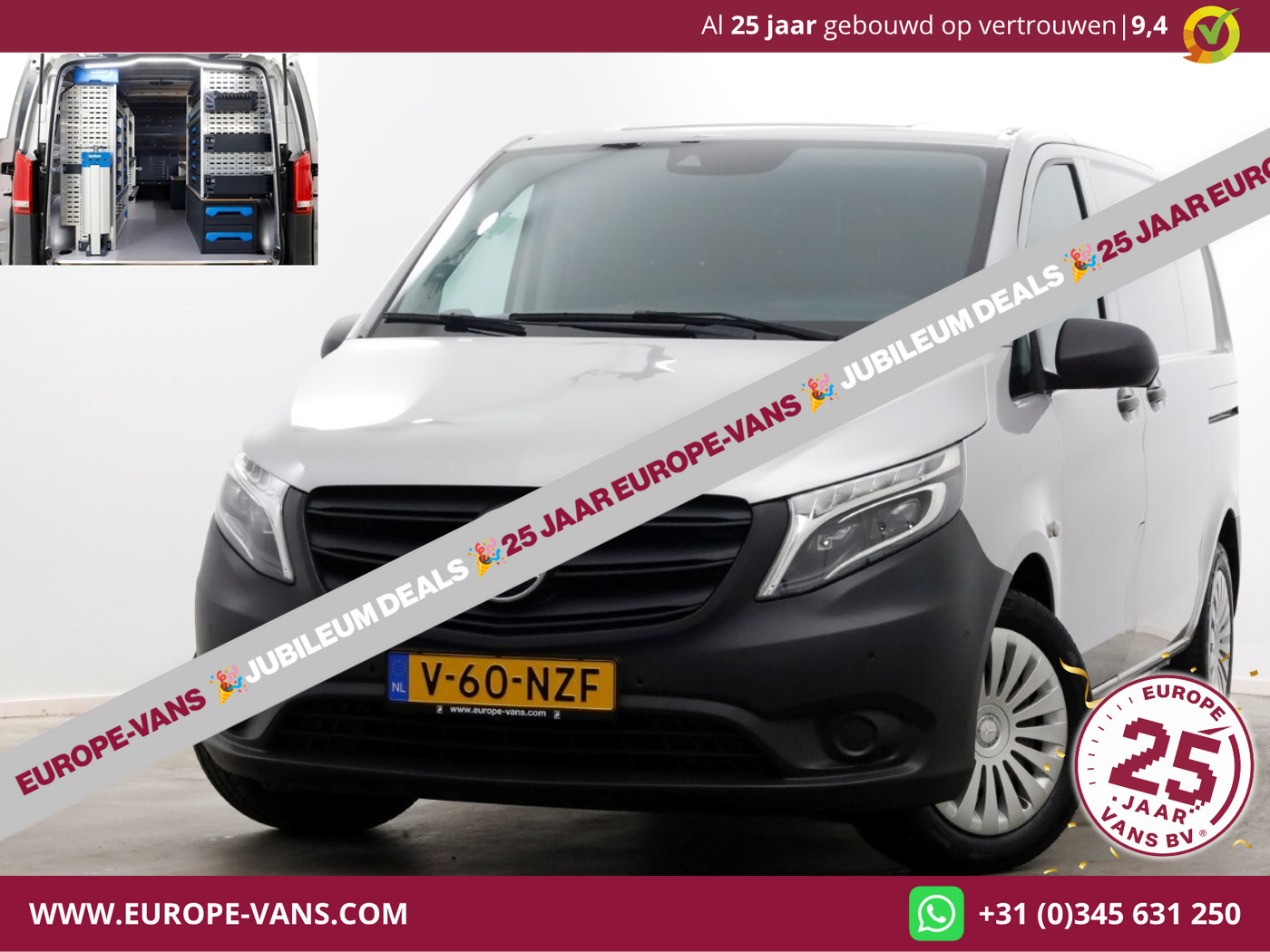 Mercedes-Benz Vito 114 CDI 136pk Compact 9G Automaat 2x Schuifdeur/LED/Camera/Inrichting 09-2022 2022 - voorkant