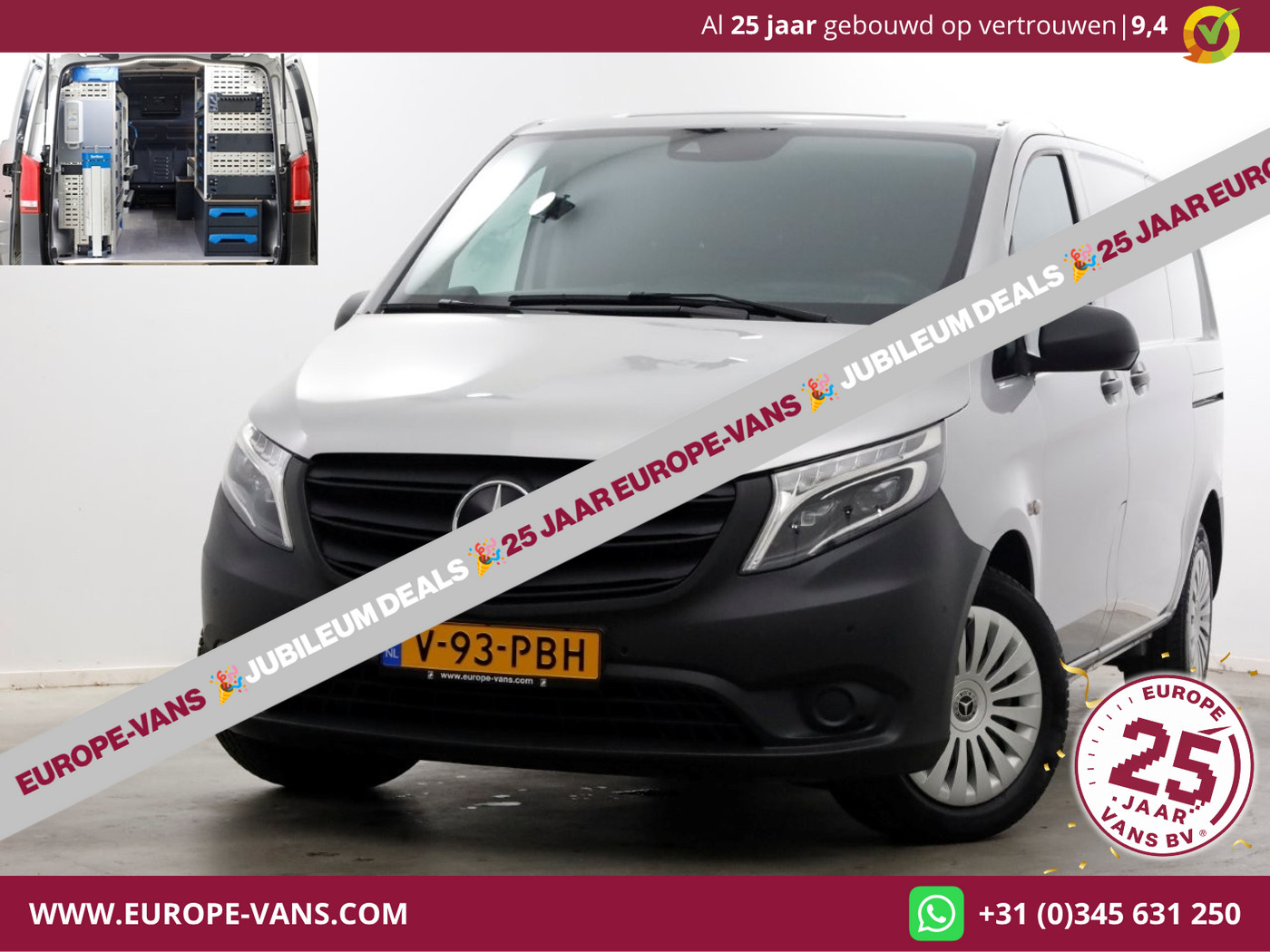 Mercedes-Benz Vito 114 CDI 136pk Compact 9G Automaat 2x Schuifdeur/LED/Camera/Inrichting 11-2022 2022 - voorkant