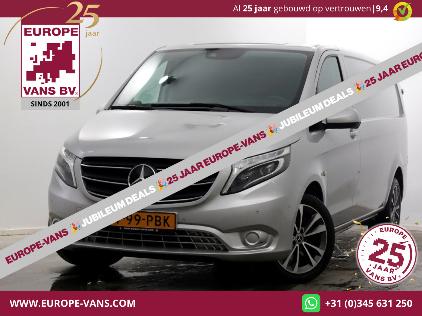 Mercedes-Benz Vito 119 CDI 190pk RWD 9G Automaat XL Extra Lang LED/ACC/Camera 06-2022 2022 - voorkant