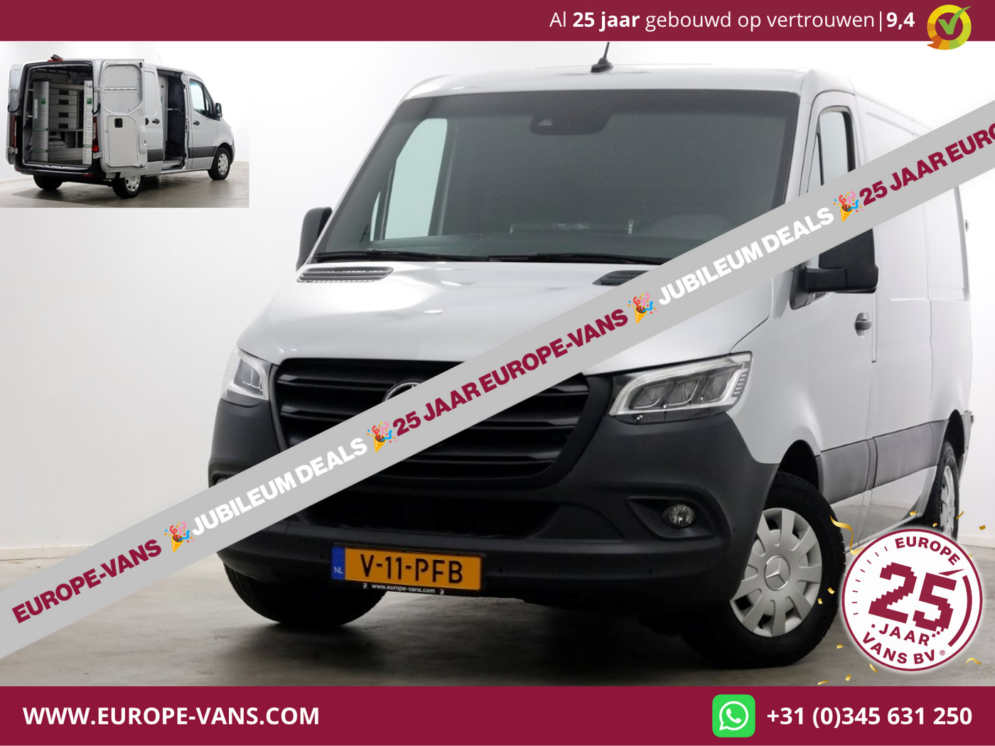 Mercedes-Benz Sprinter 314 CDI 143pk 9G Automaat L1H1 LED/ACC/Camera/Inrichting 10-2020 2020 - voorkant