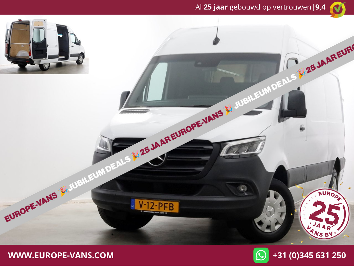 Mercedes-Benz Sprinter 319 CDI 3.0 V6 190pk L2H2 7G Automaat LED/Airco/Trekhaak 3500kg 10-2021 2021 - voorkant