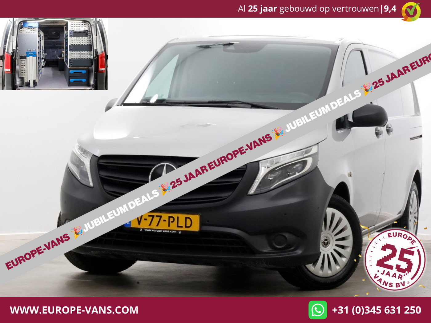 Mercedes-Benz Vito 114 CDI 136pk Compact 9G Automaat 2x Schuifdeur/LED/Camera/Inrichting 07-2022 2022 - voorkant