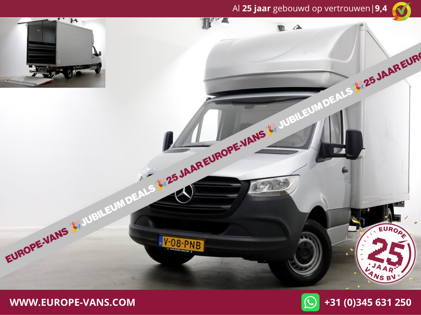 Mercedes-Benz Sprinter 317 CDI 170pk 9G Automaat Bakwagen met laadklep H232cm 12-2023 2023 - voorkant