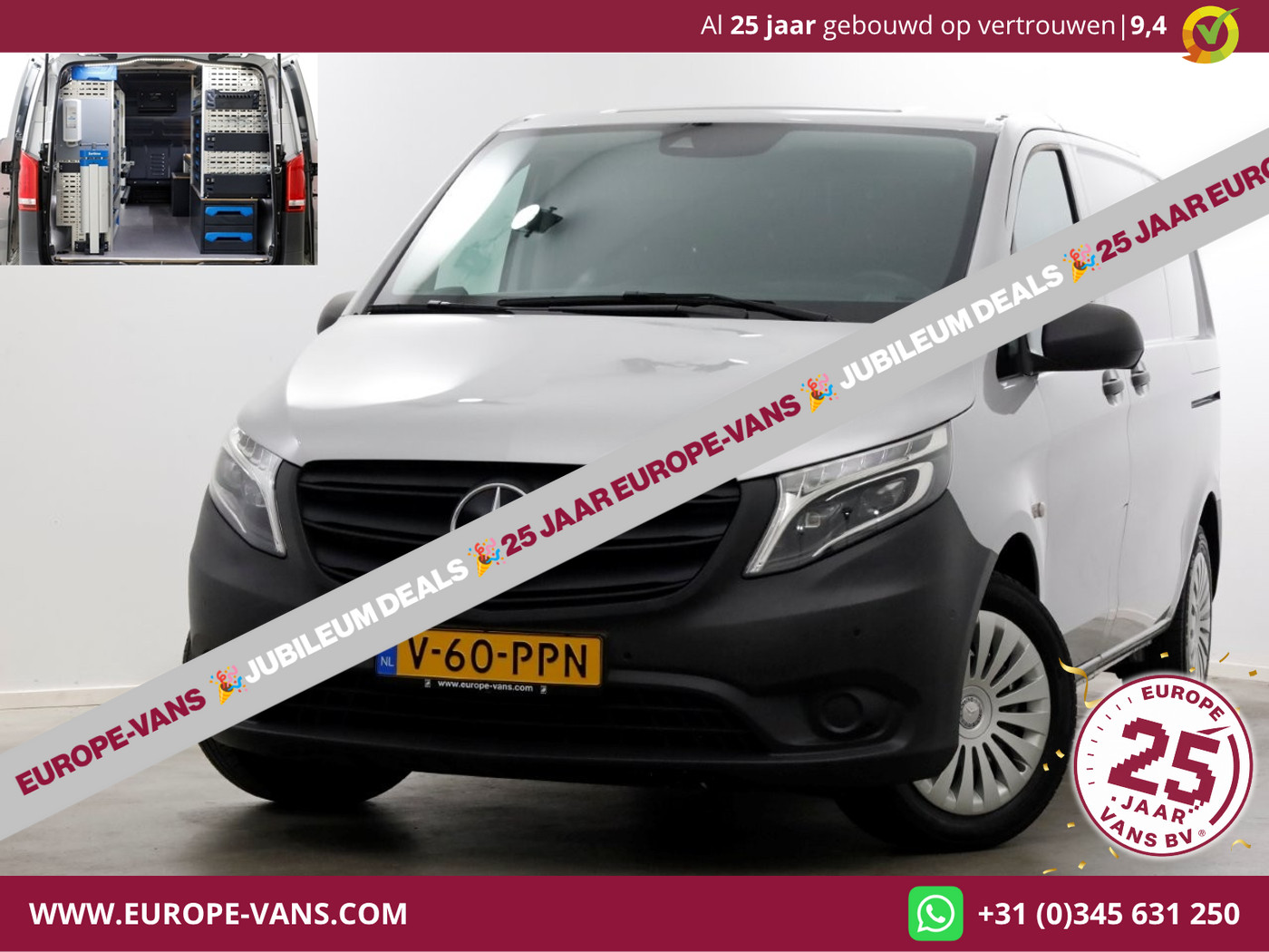 Mercedes-Benz Vito 114 CDI 136pk Compact 9G Automaat 2x Schuifdeur/LED/Camera/Inrichting 09-2022 2022 - voorkant