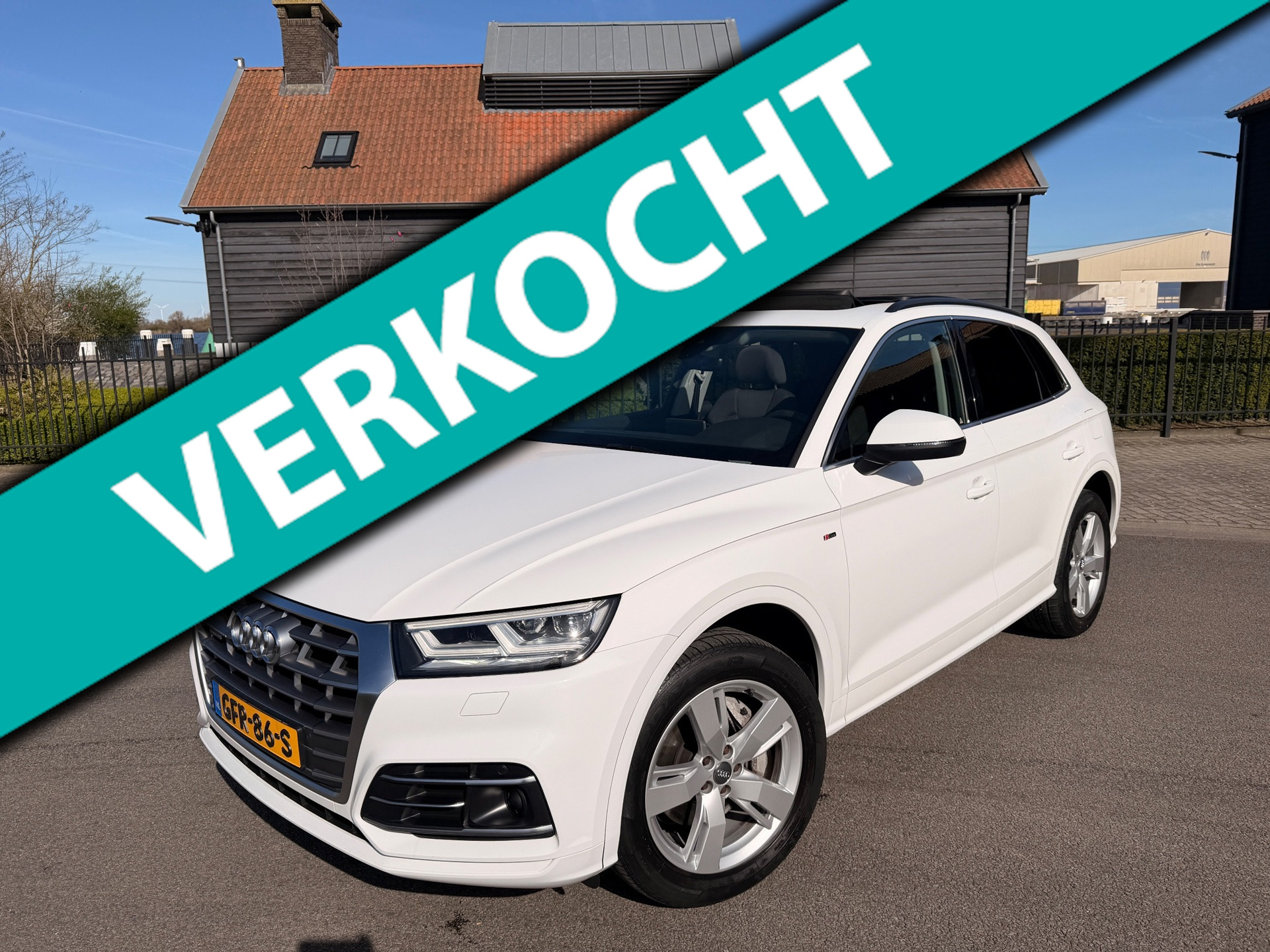 Audi Q5 50 TFSI E 55 TFSI Plug-in SOH 98% Hybride Quattro 300PK Competition S-Line Panoramadak Led-Xenon 2020 - voorkant