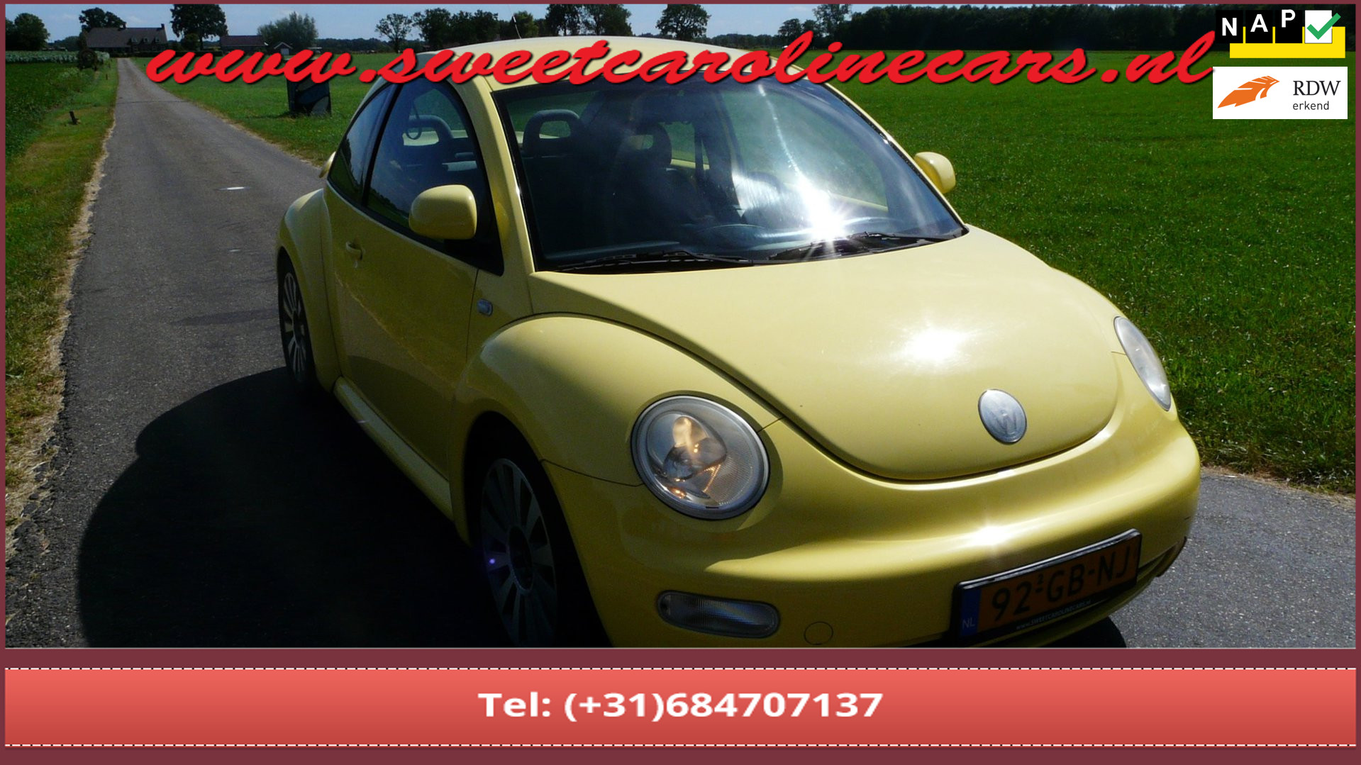 Volkswagen New Beetle 2.0 Highline,LPG!,17"Lmv's,Verlagingsset,Trekhaak NIEUWE APK!! 2000 - voorkant